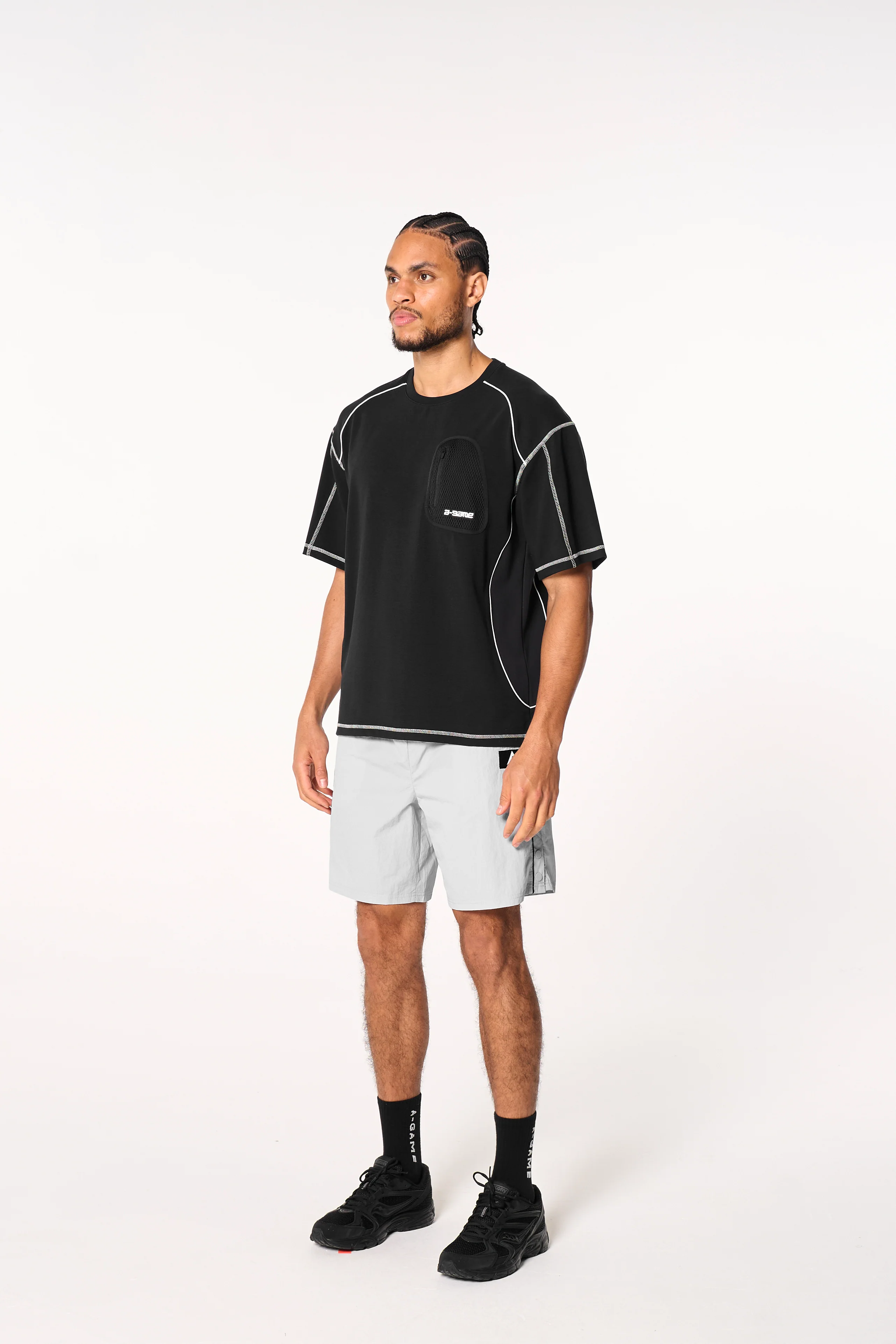 Men's Seam Detail Tech T-Shirt - Black - Image 5