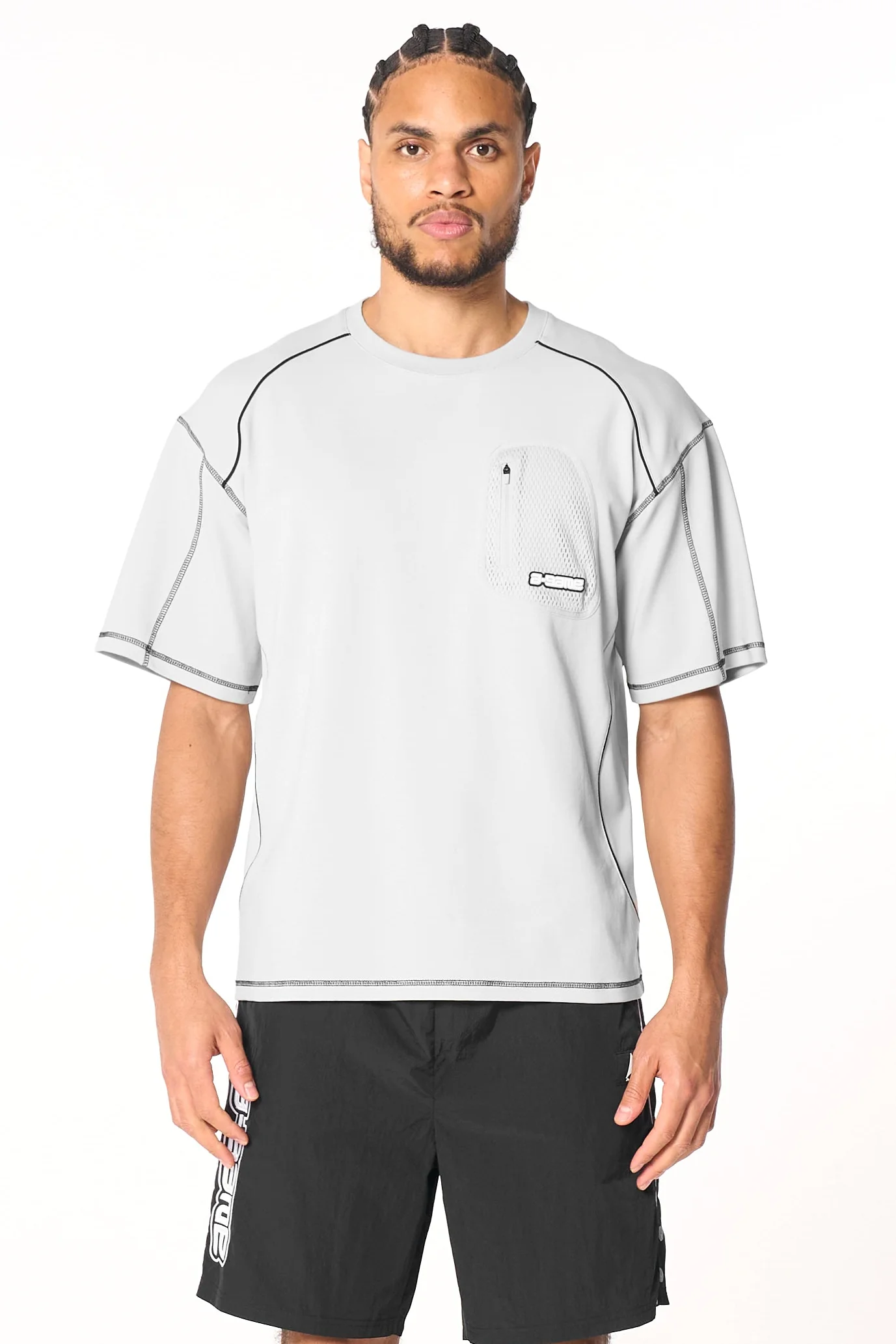 Men's Seam Detail Tech T-Shirt - Grey
