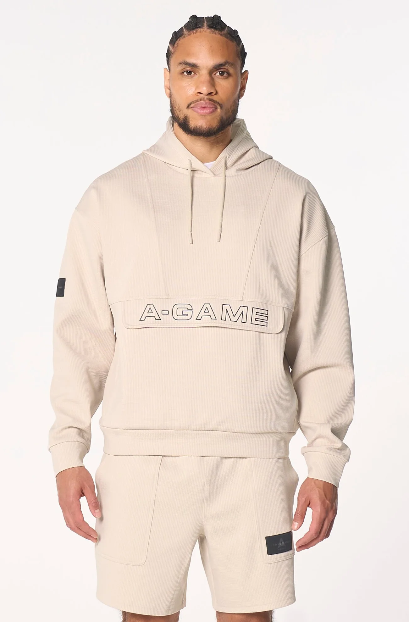 Men's Waffle Tech Hoodie - Beige
