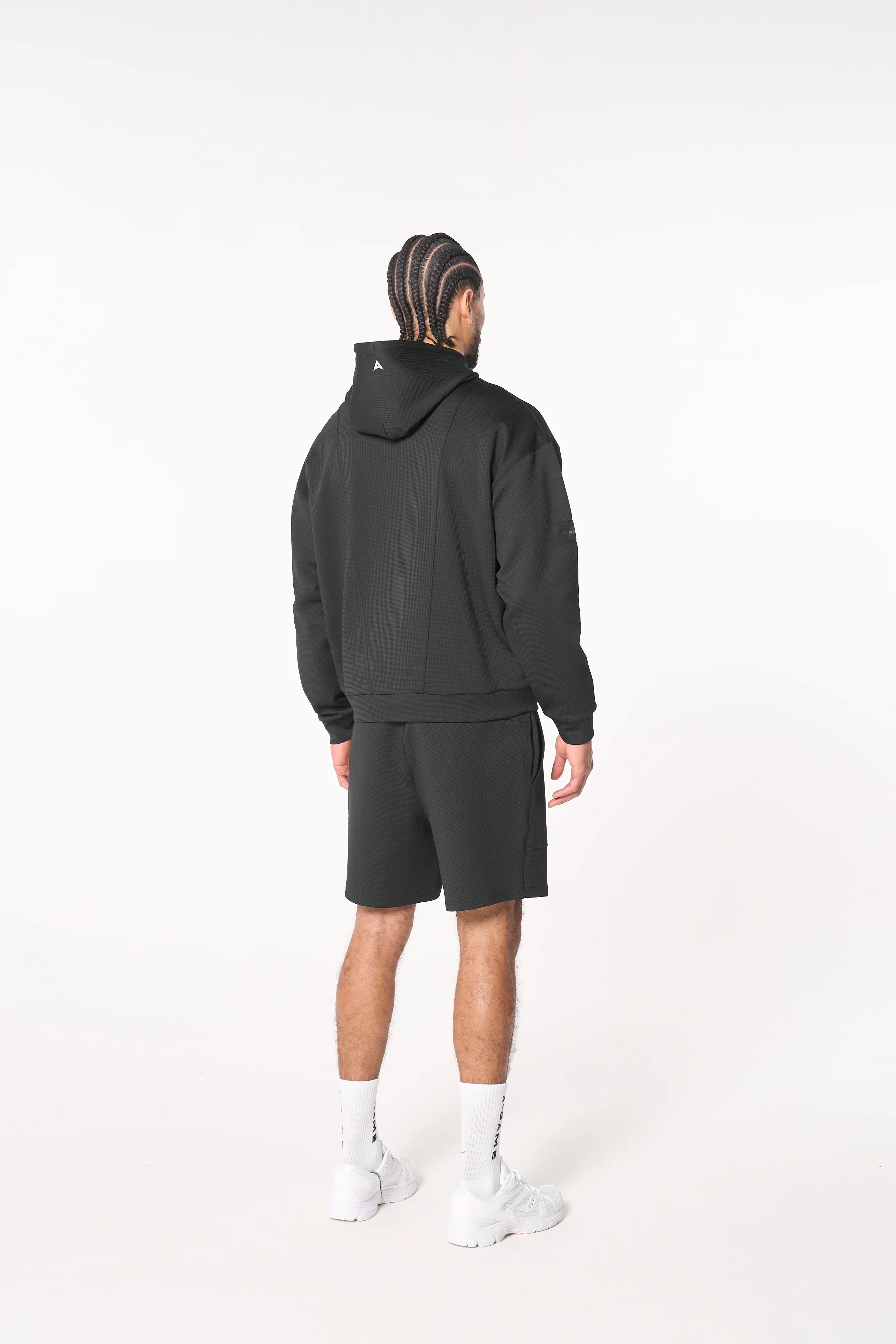 Men's Waffle Tech Hoodie - Black - Image 6