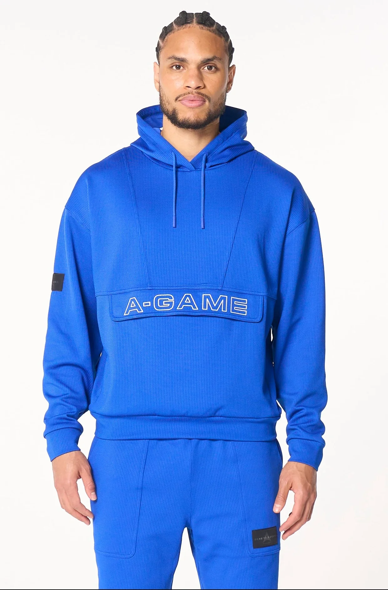 Men's Waffle Tech Hoodie - Cobalt Blue