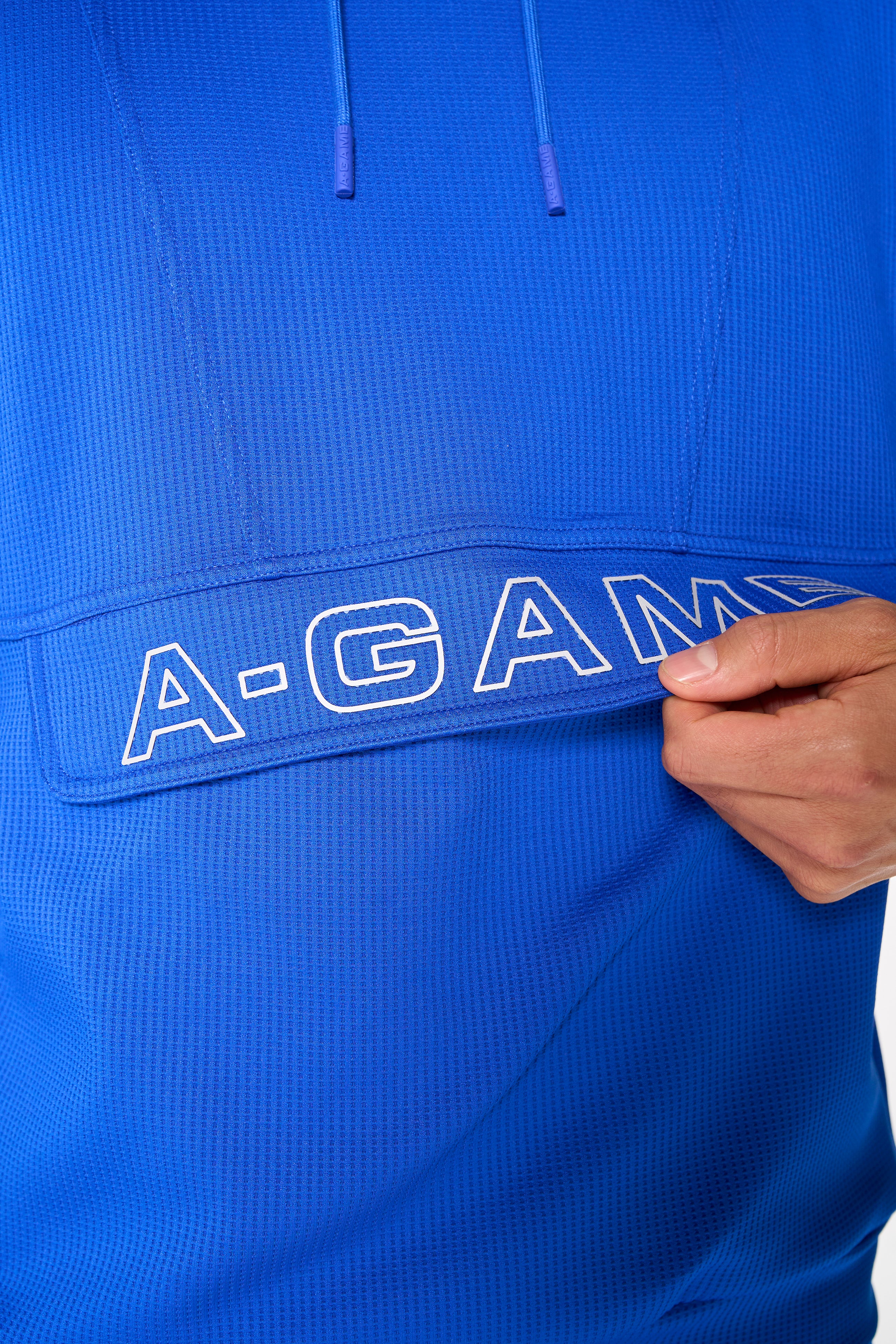 Men's Waffle Tech Hoodie - Cobalt Blue - Image 5
