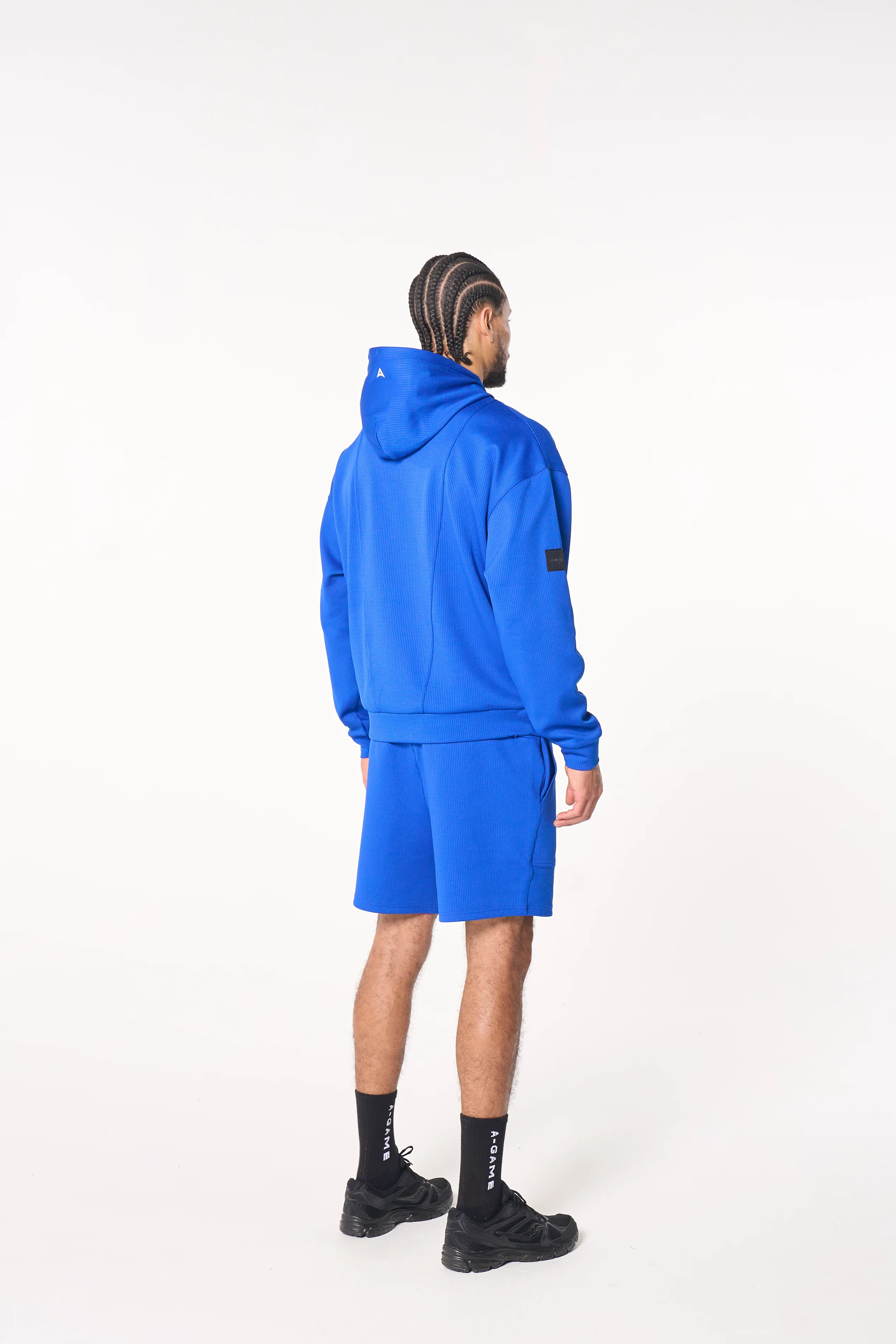 Men's Waffle Tech Hoodie - Cobalt Blue - Image 7