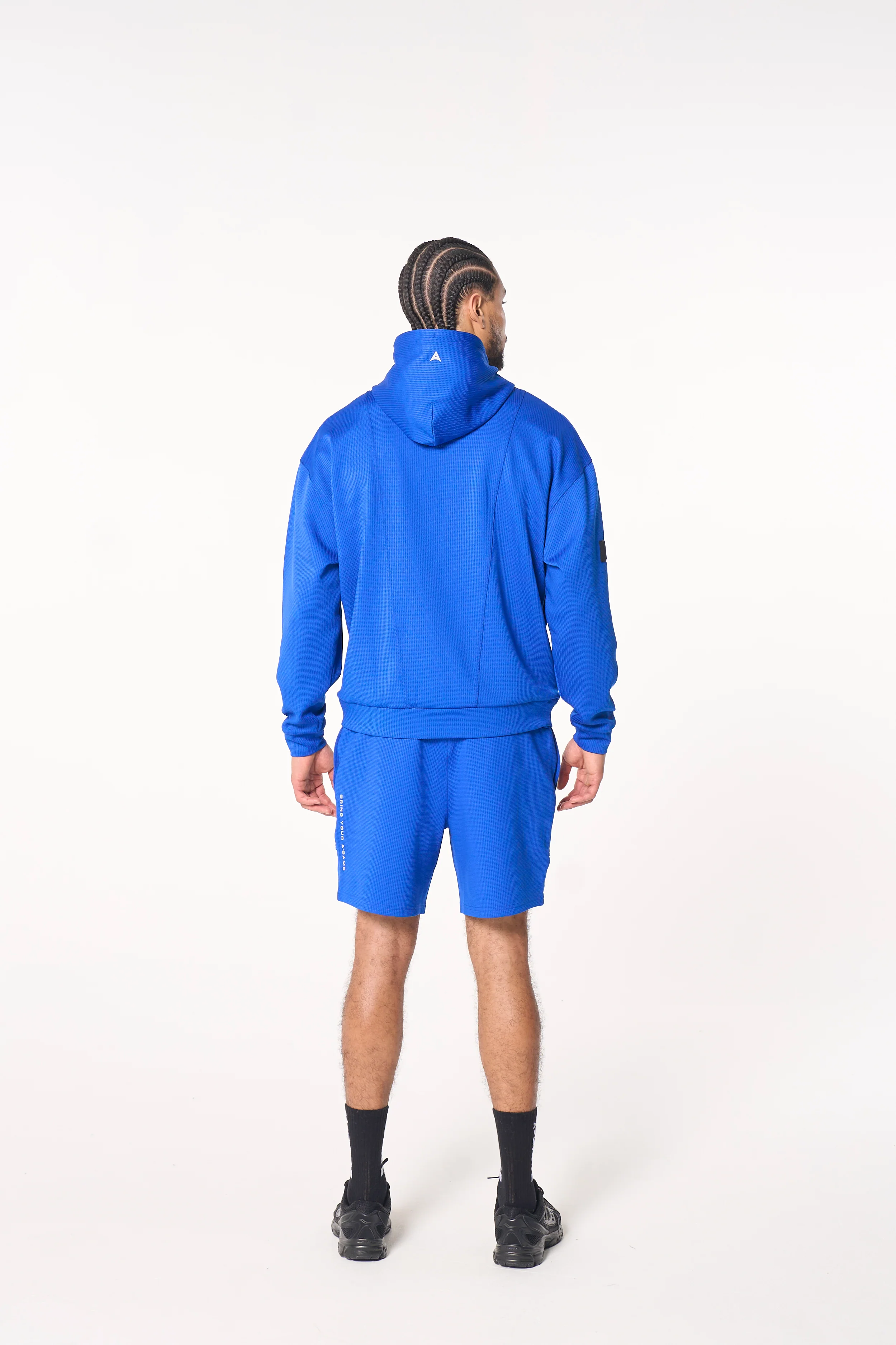 Men's Waffle Tech Hoodie - Cobalt Blue - Image 8