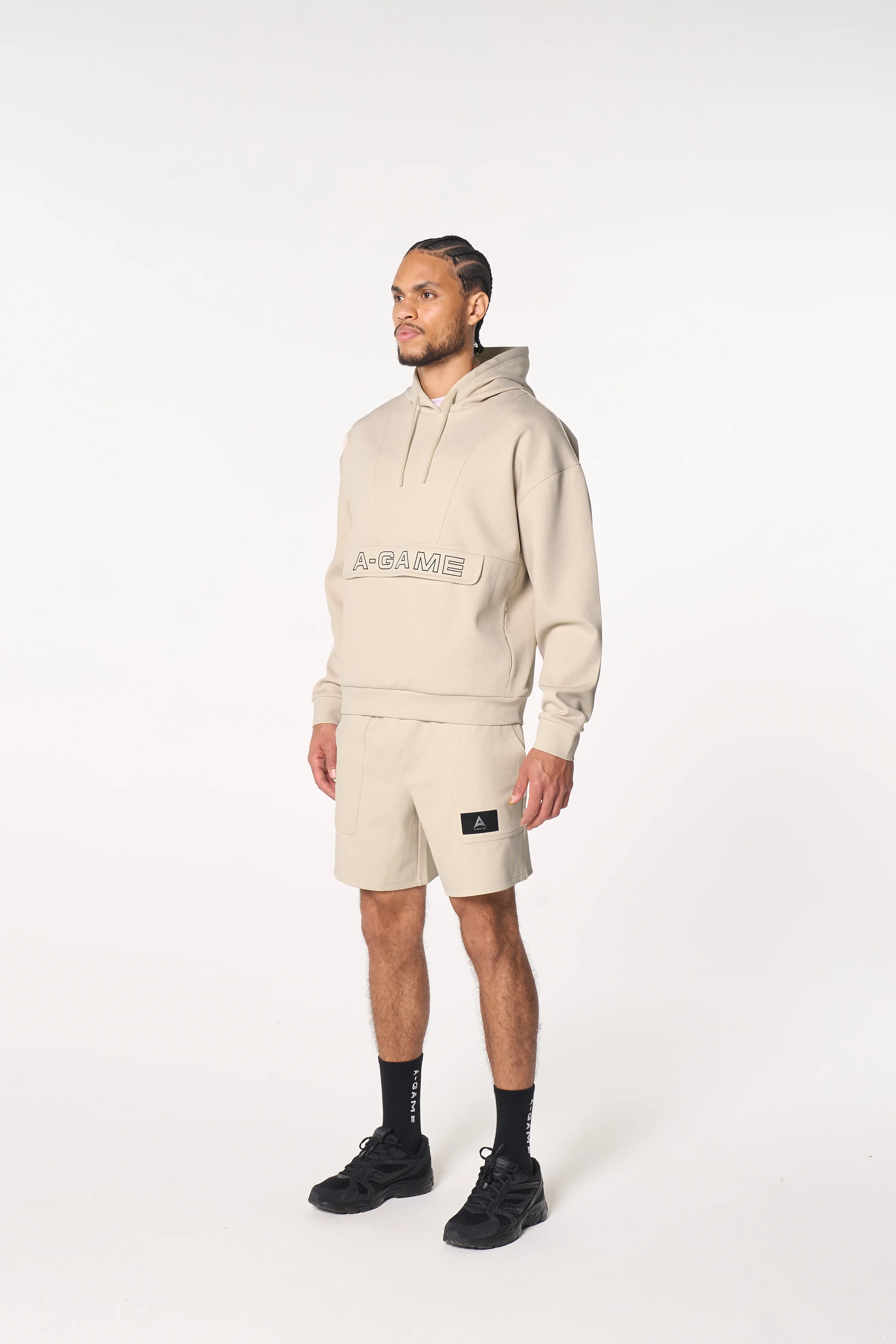 Men's Waffle Tech Shorts - Beige - Image 5