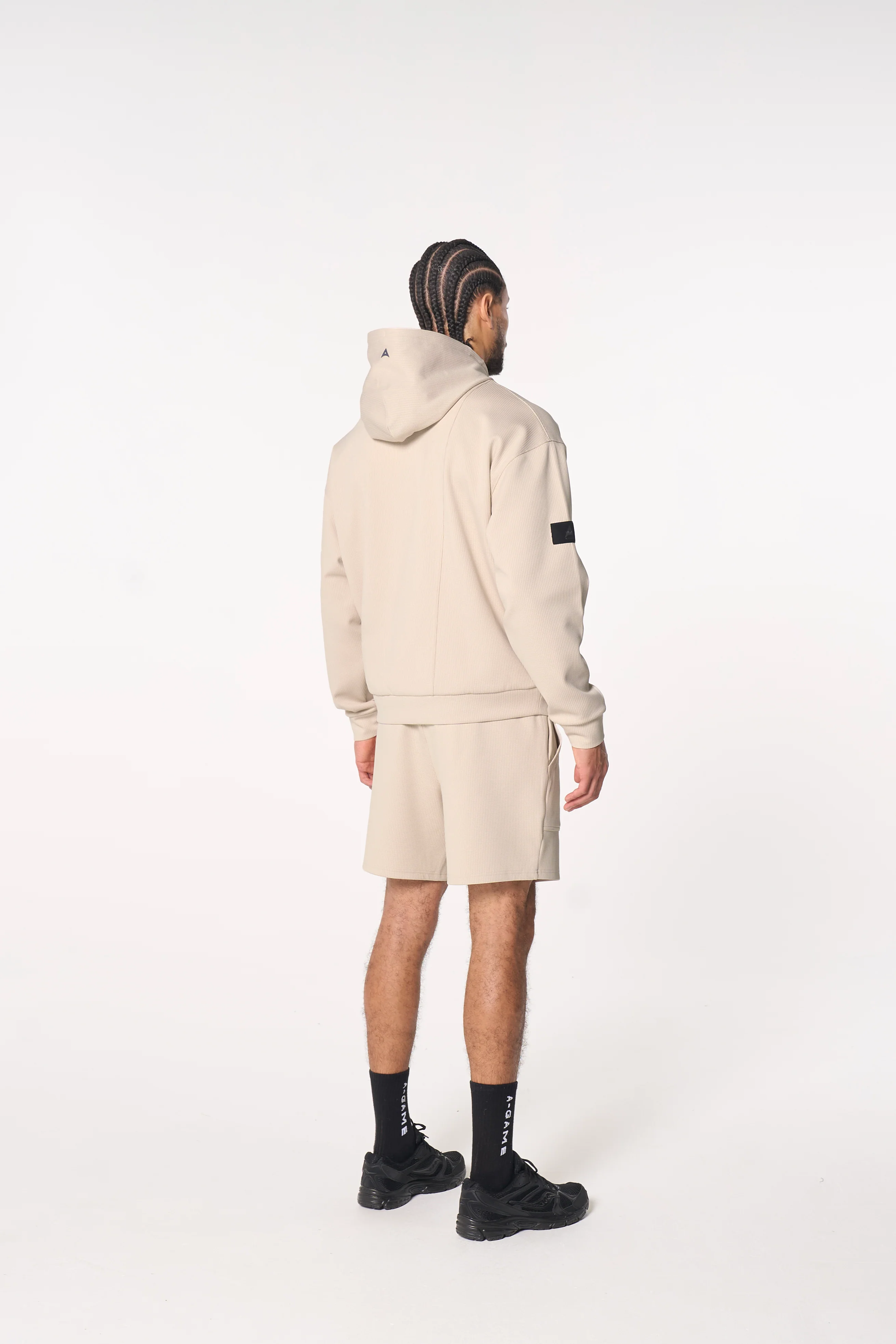Men's Waffle Tech Shorts - Beige - Image 6