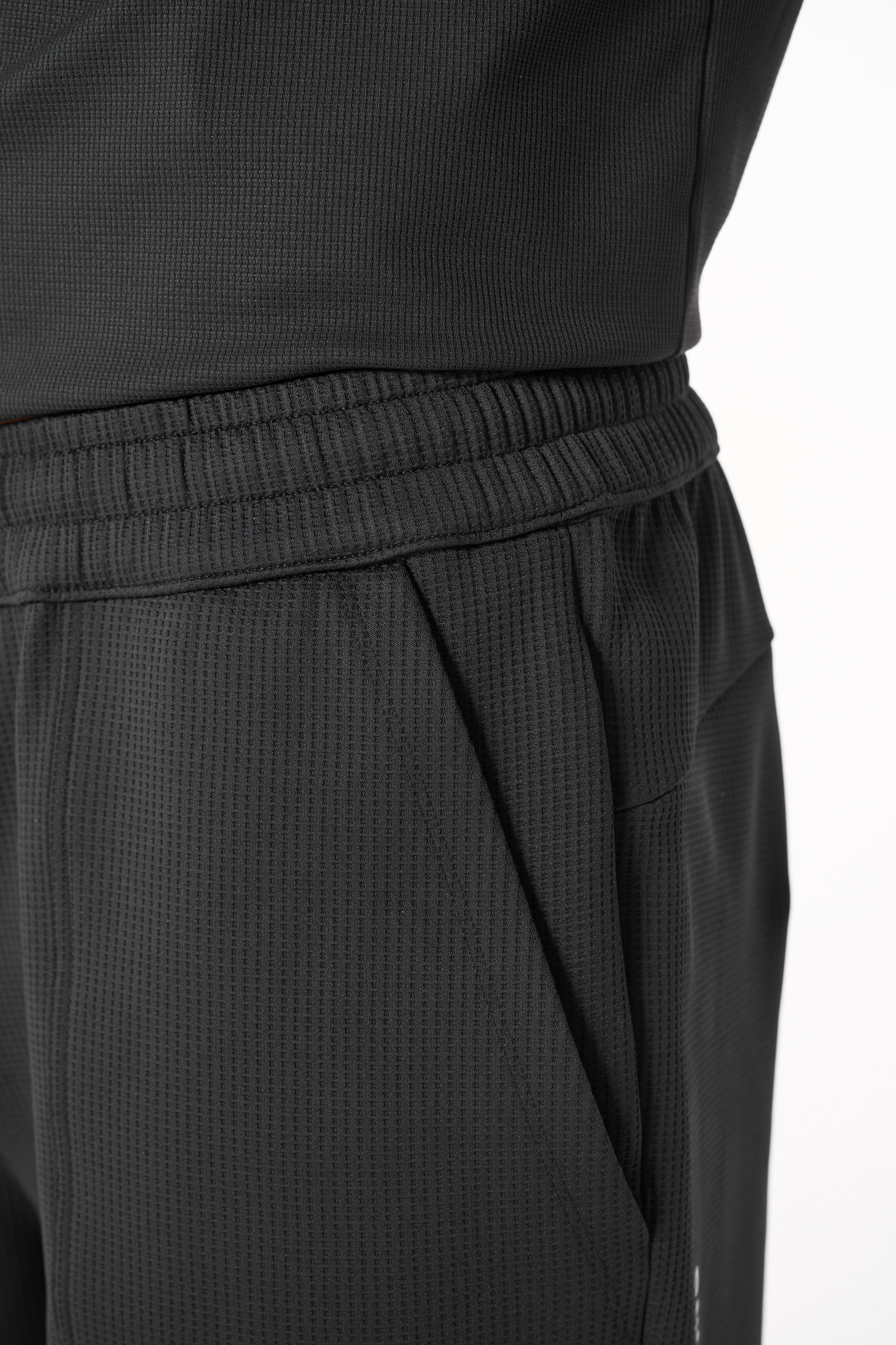 Men's Waffle Tech Shorts - Black - Image 4