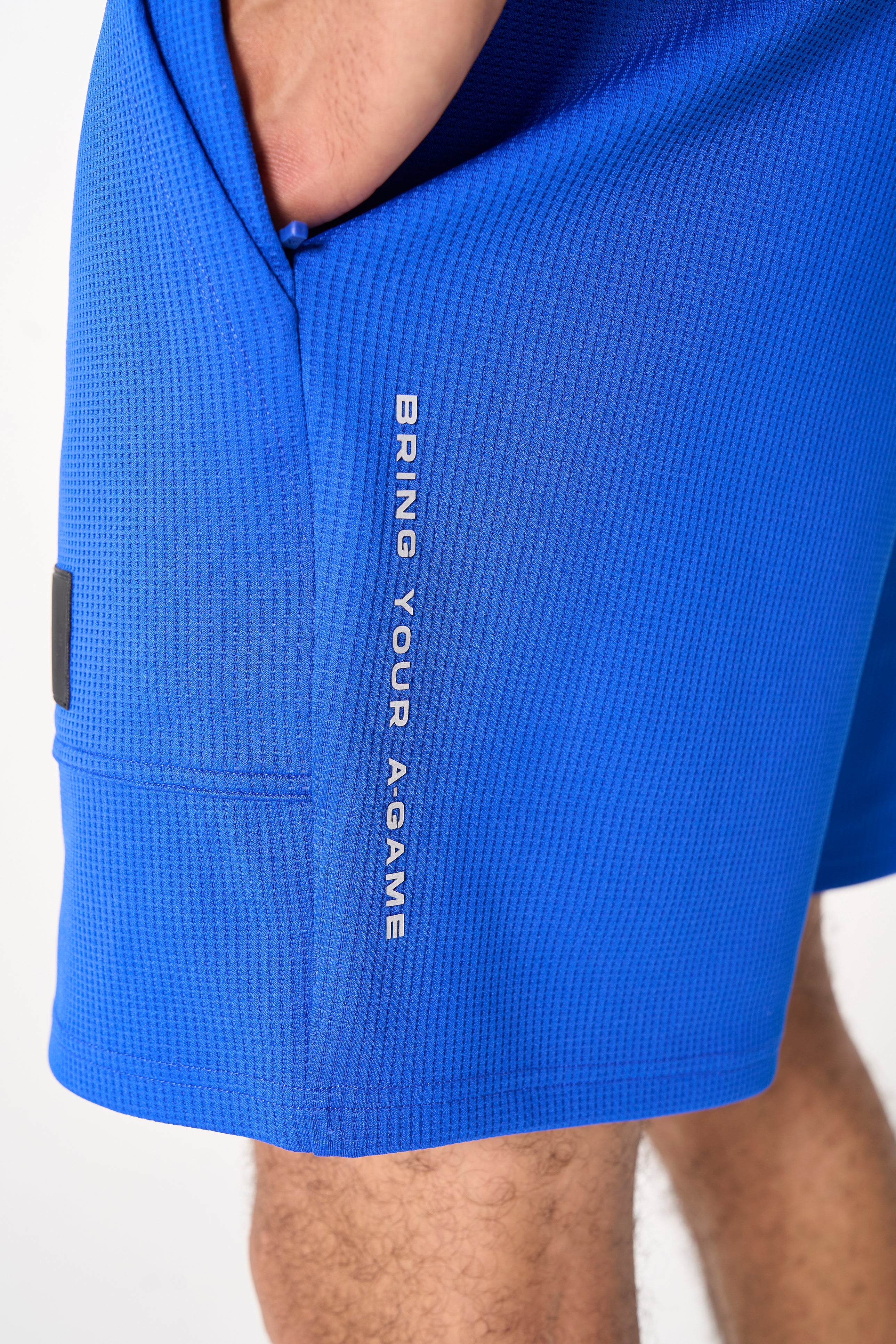 Men's Waffle Tech Shorts - Cobalt Blue - Image 3