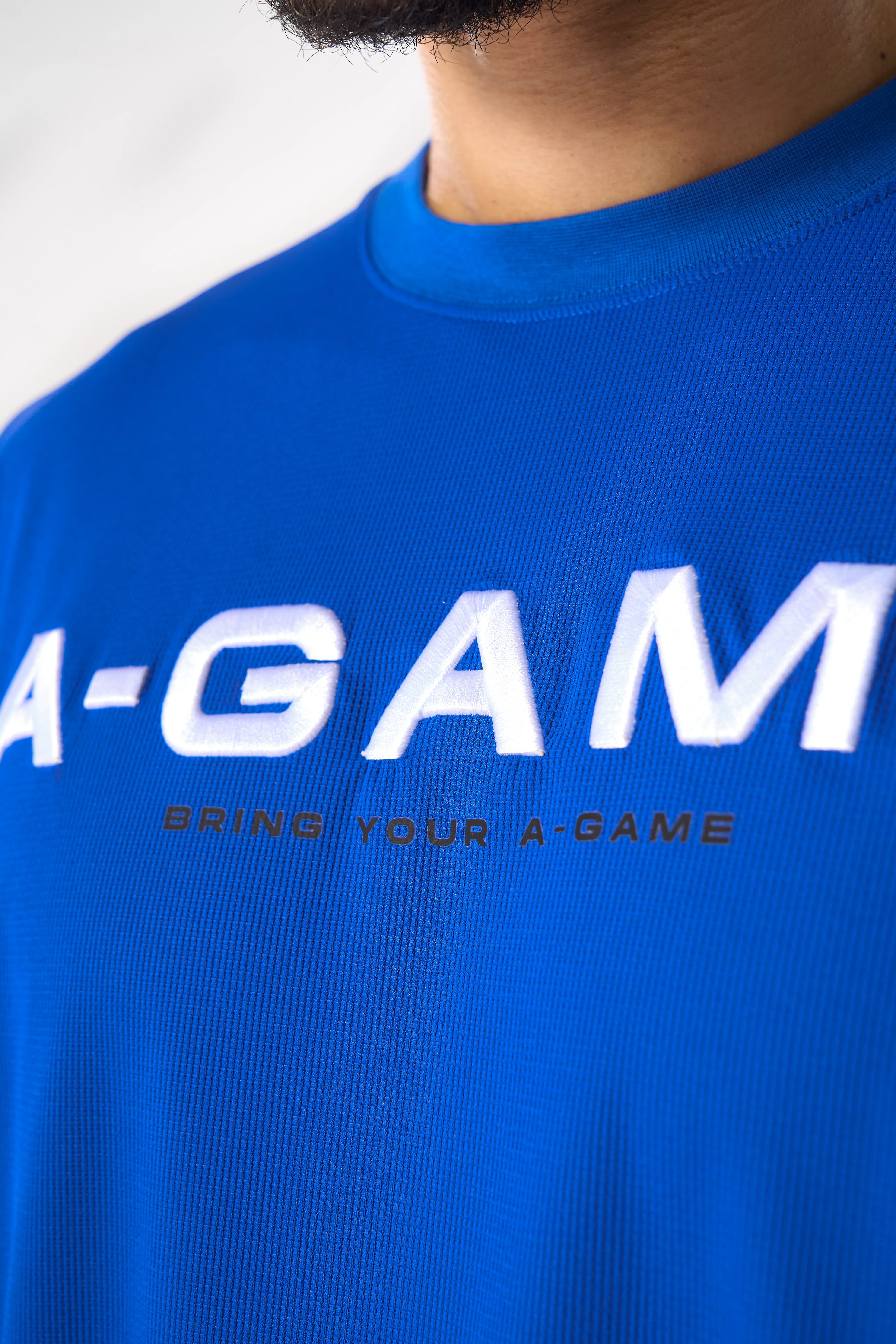 Men's Waffle Tech T-Shirt - Cobalt Blue - Image 3