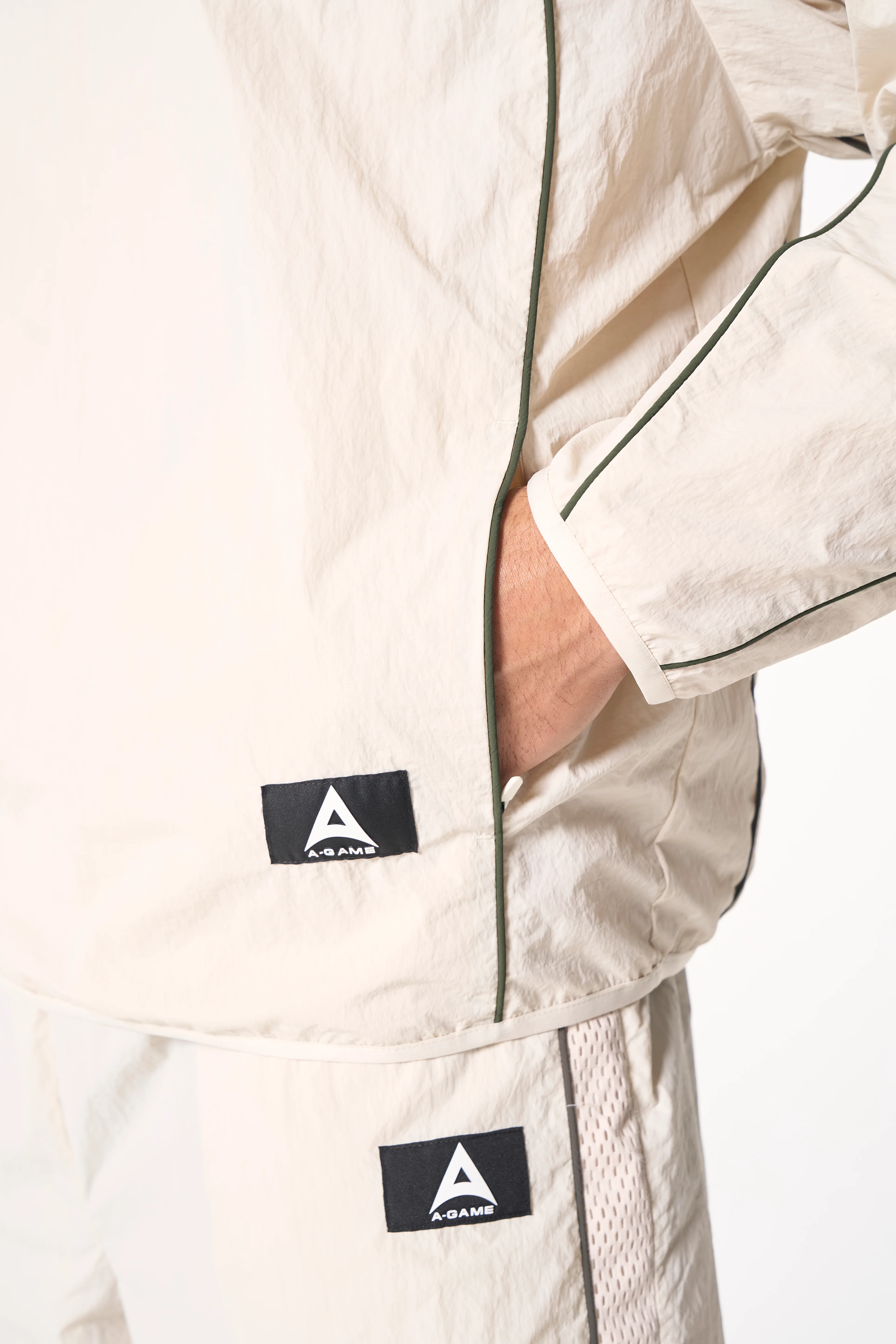 Men's Woven Tech Top - Beige - Image 5