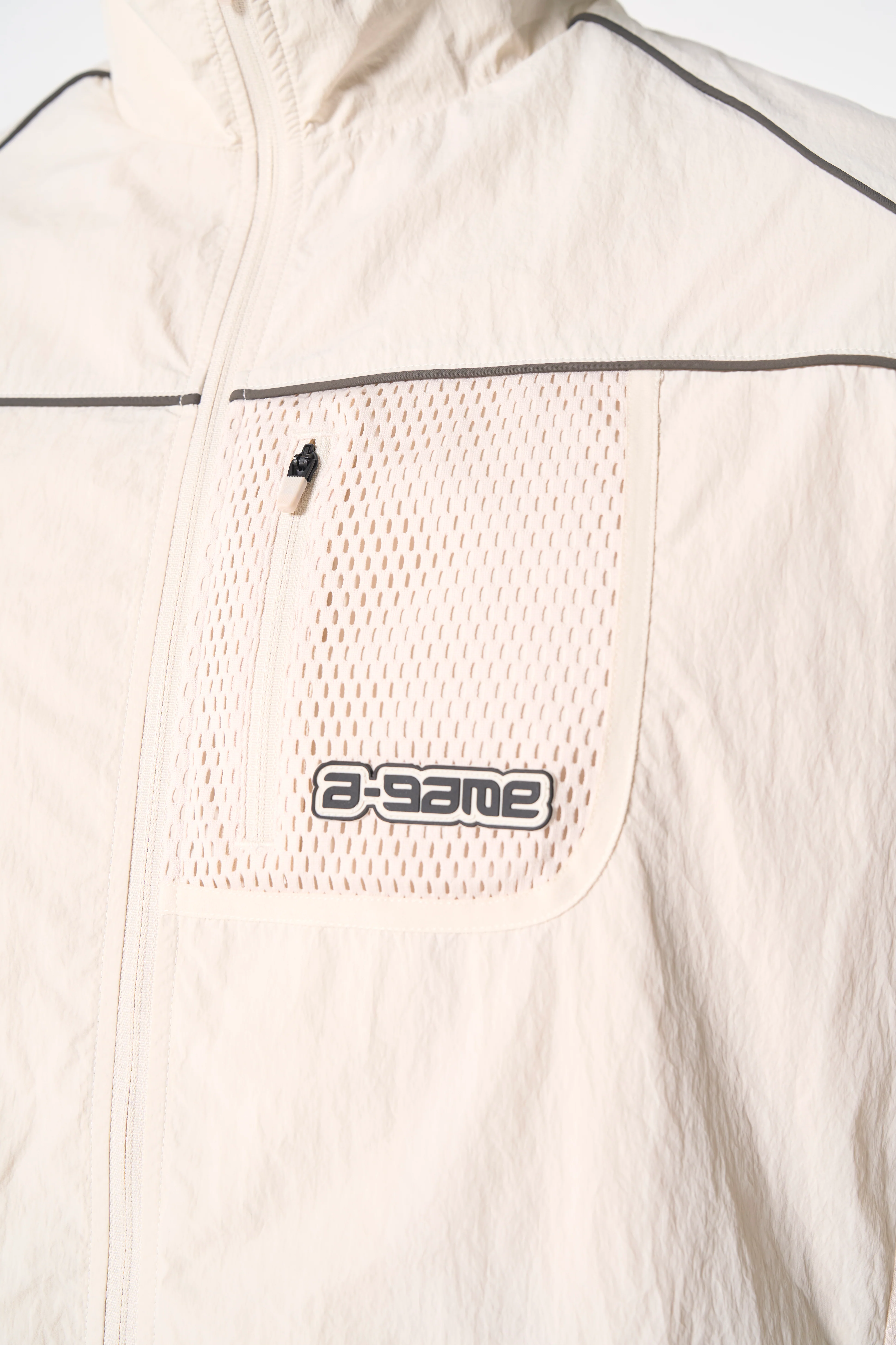 Men's Woven Tech Track Jacket - Beige - Image 3