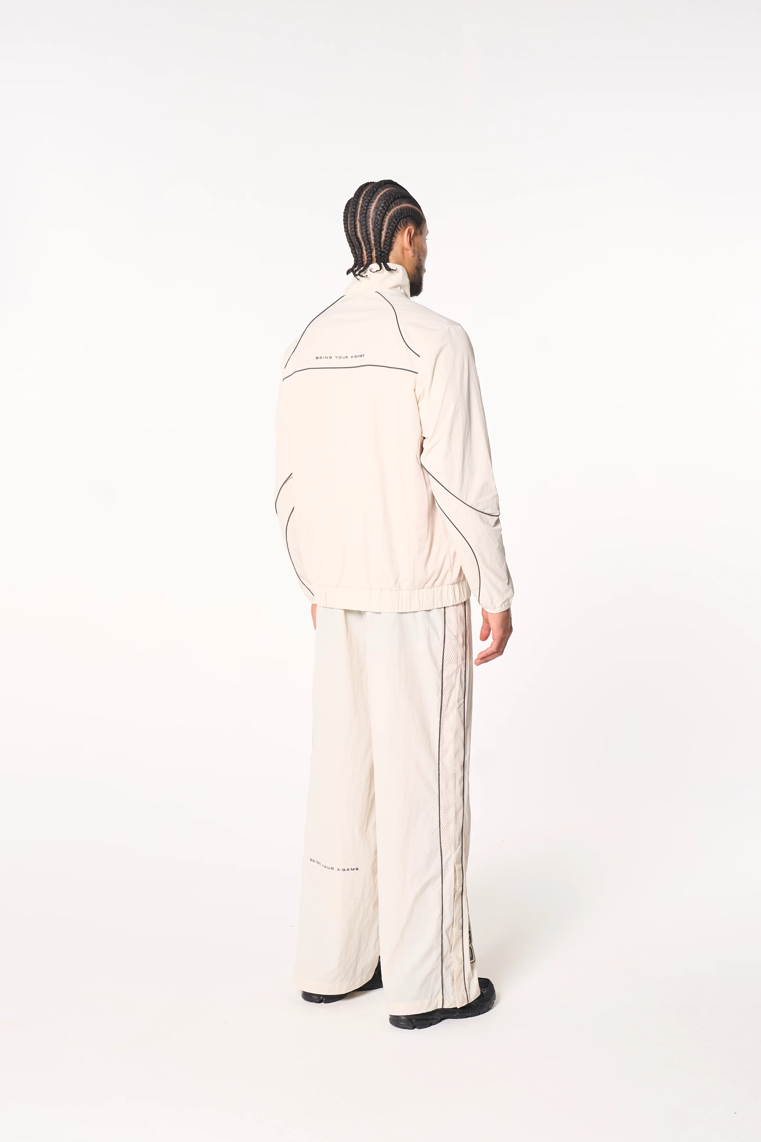 Men's Woven Tech Track Jacket - Beige - Image 7