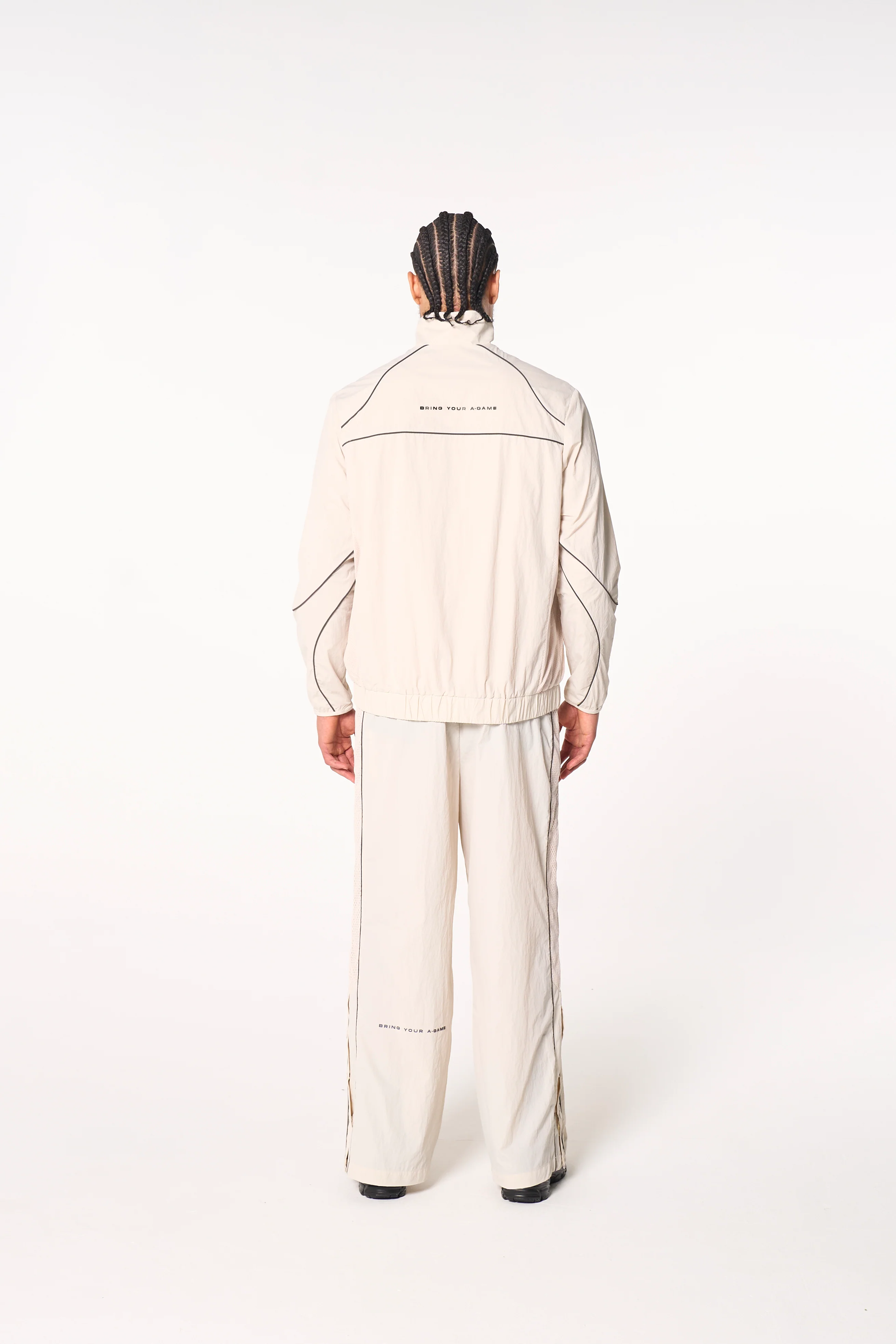 Men's Woven Tech Track Jacket - Beige - Image 8