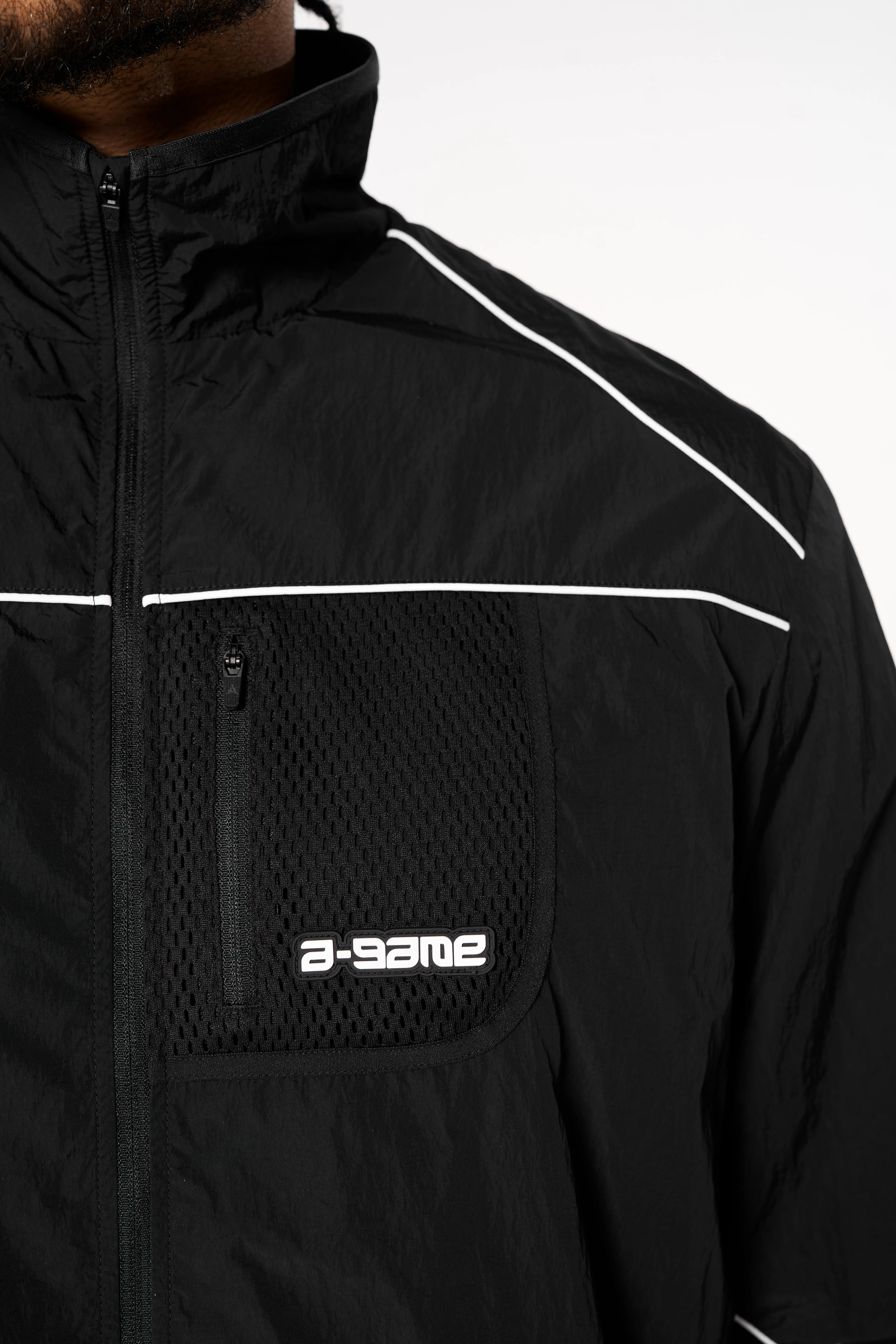 Men's Woven Tech Track Jacket - Black - Image 4