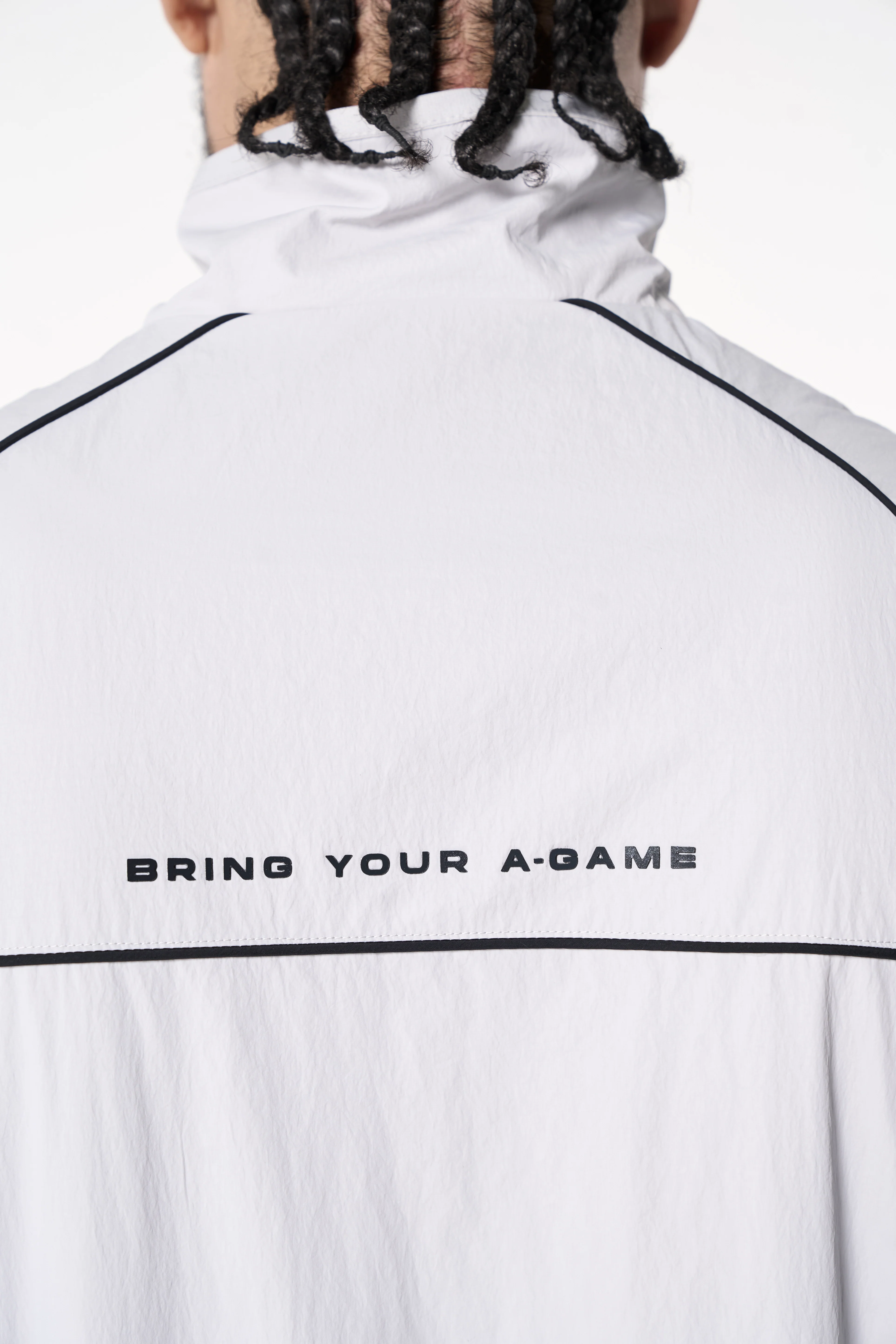 Men's Woven Tech Track Jacket - Grey - Image 3