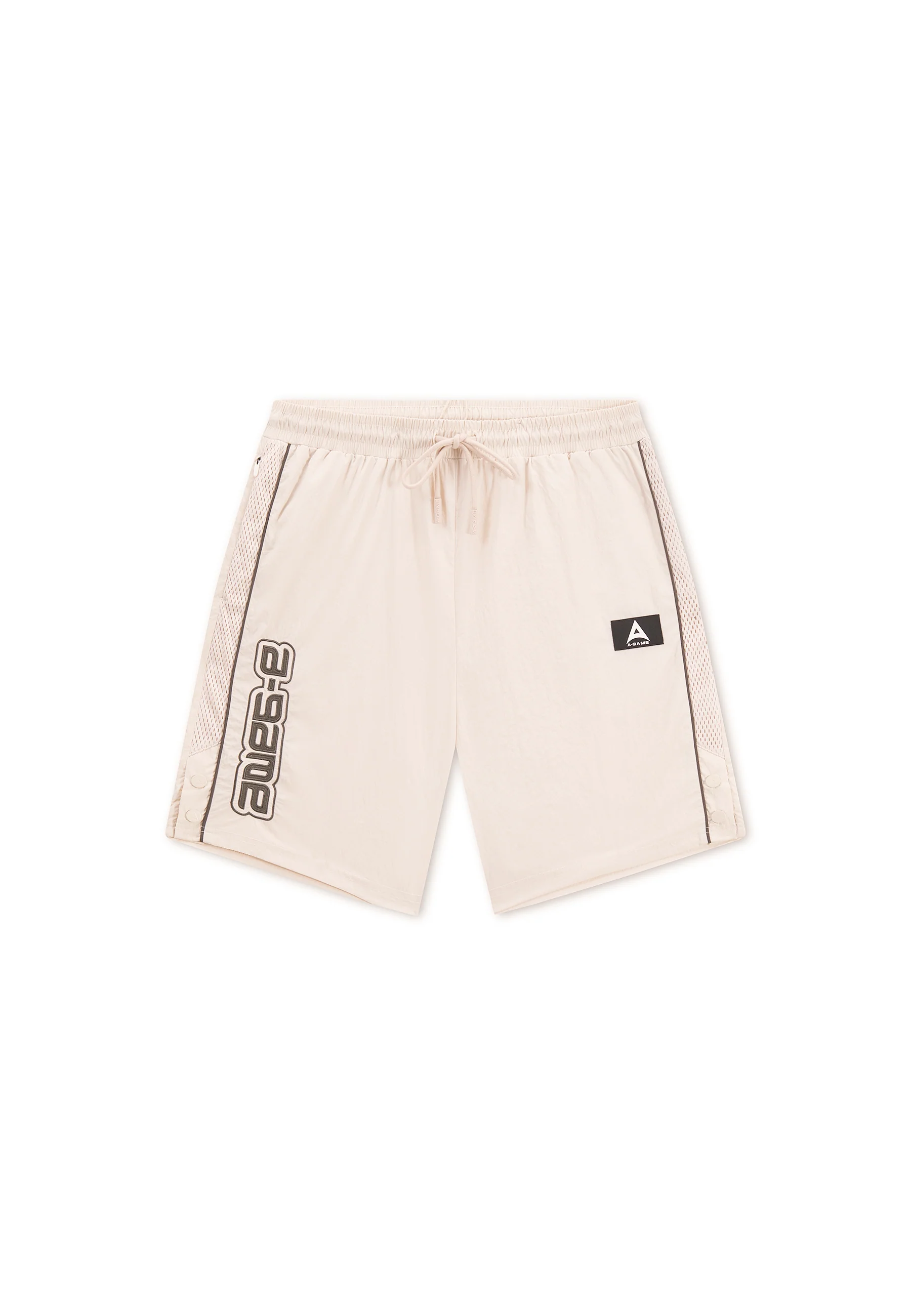 Men's Woven Tech Popper Shorts - Beige - Image 10