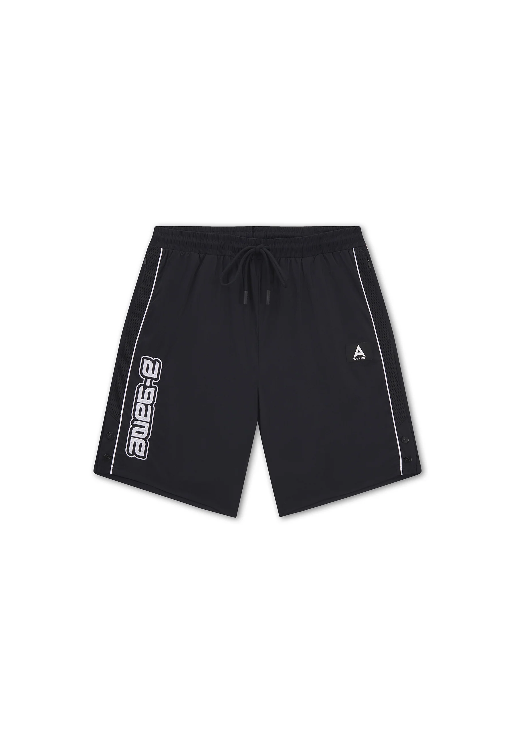 Men's Woven Tech Popper Shorts - Black - Image 10