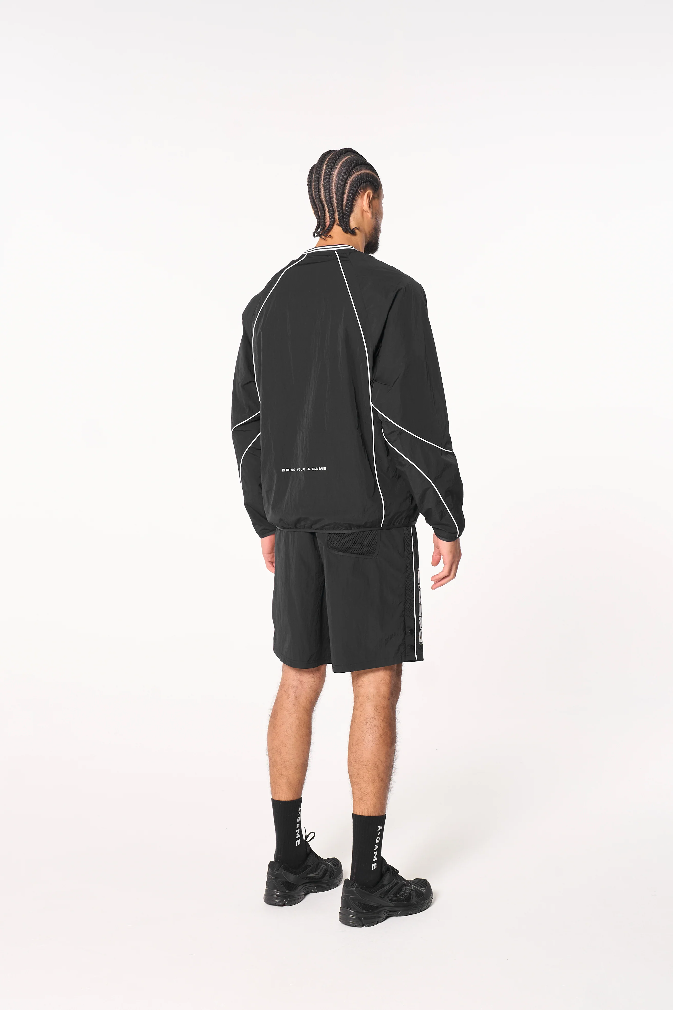 Men's Woven Tech Popper Shorts - Black - Image 8