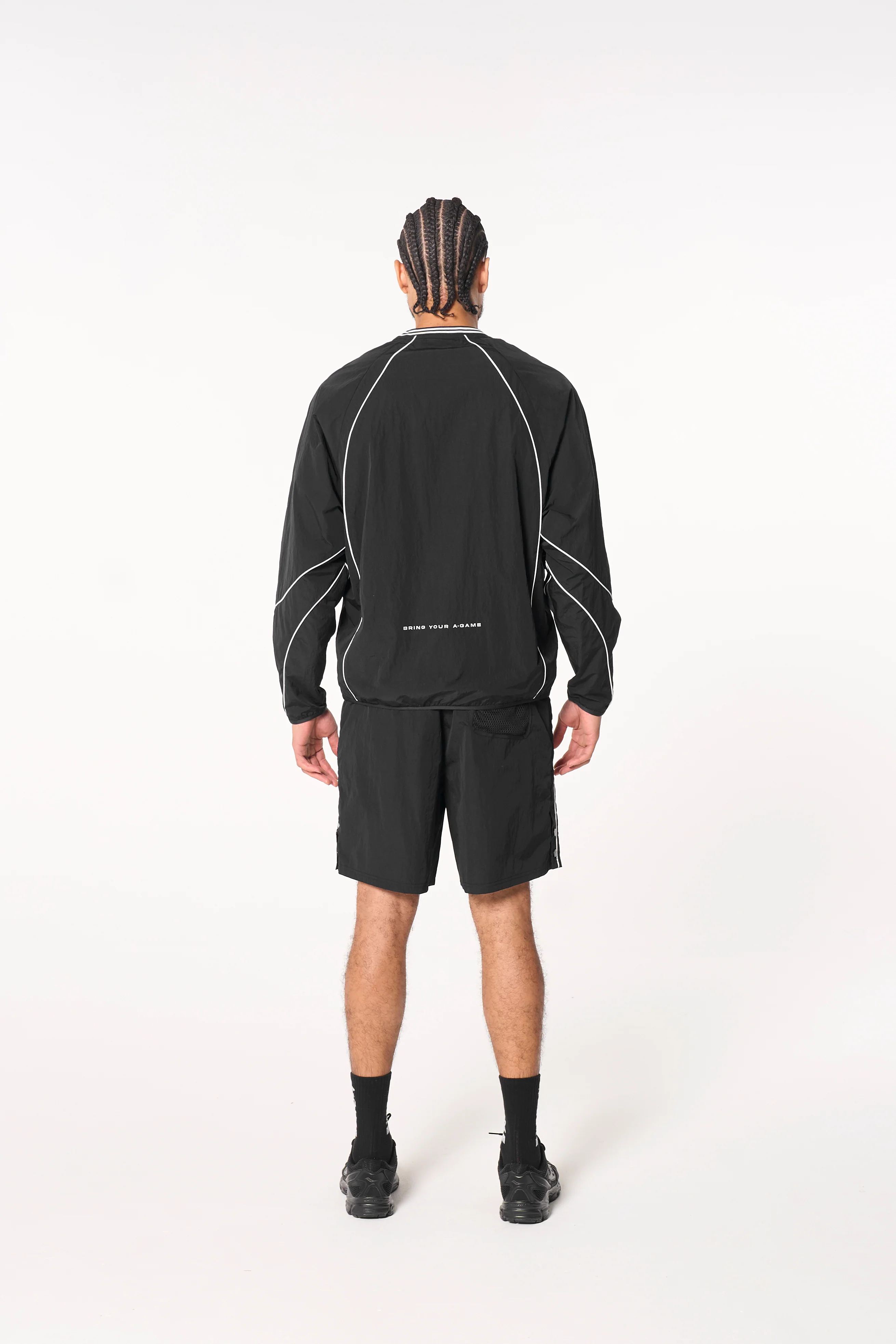 Men's Woven Tech Popper Shorts - Black - Image 9