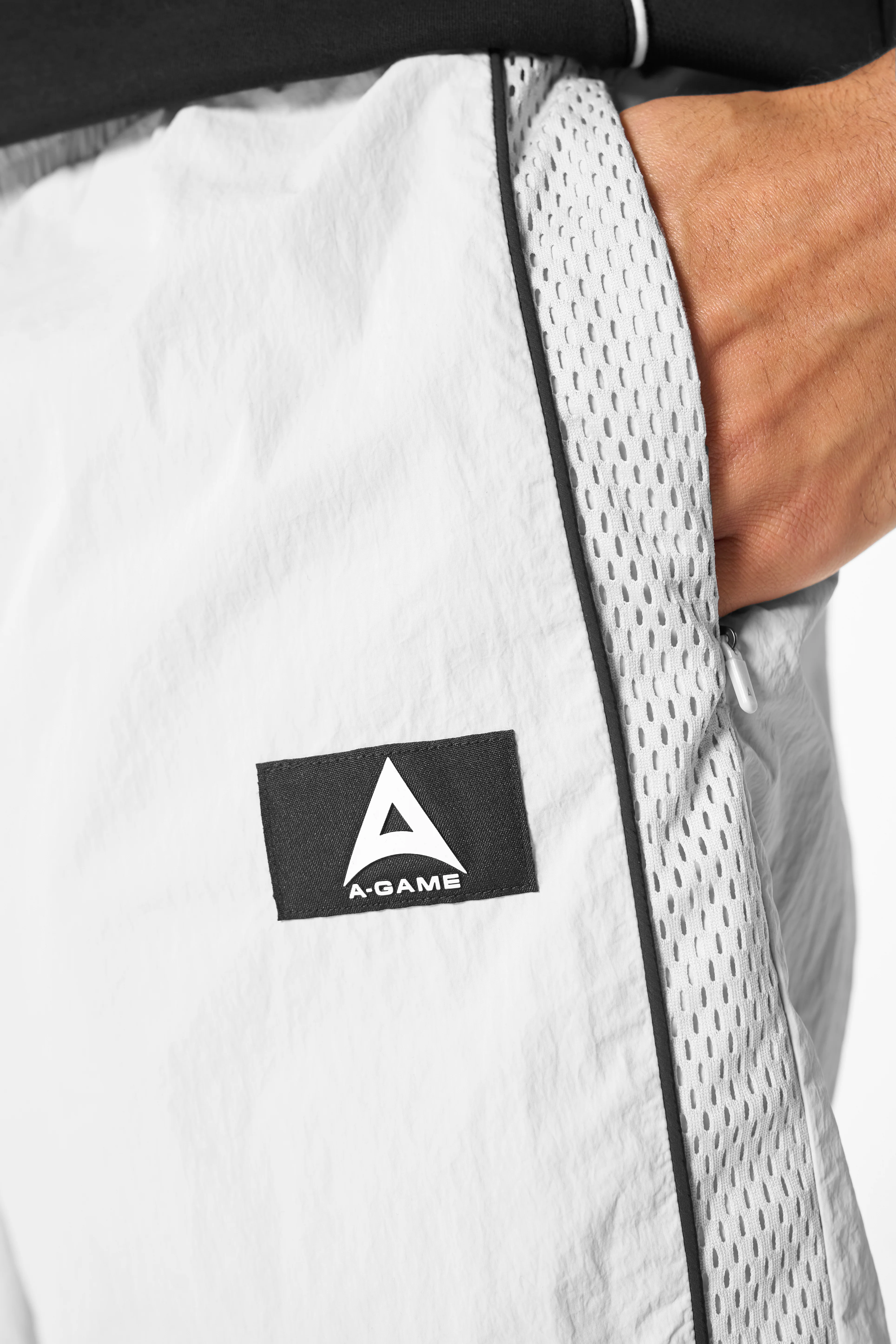 Men's Woven Tech Popper Shorts - Grey - Image 2