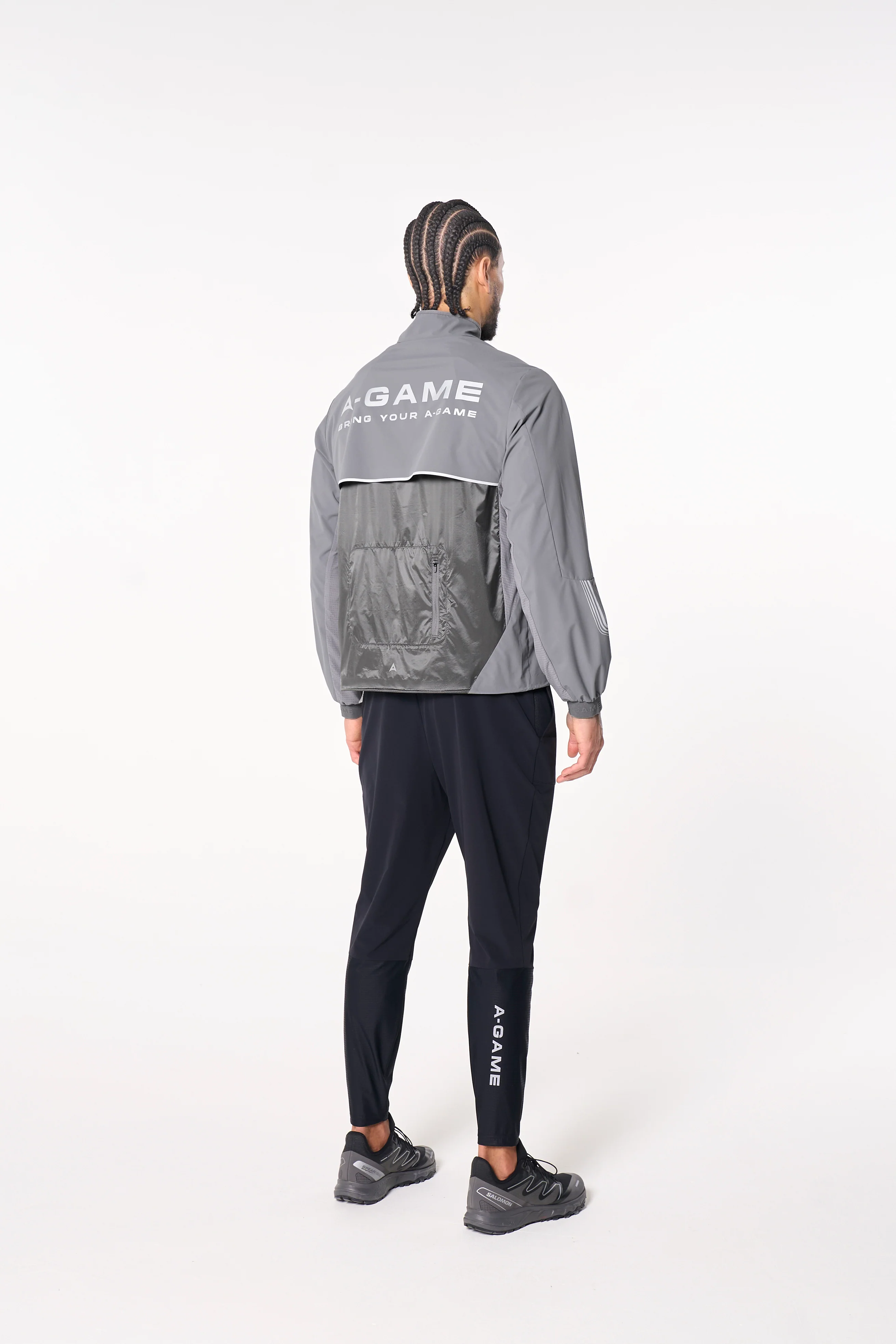 Men's Lightweight Windbreaker Jacket - Dk Grey - Image 3