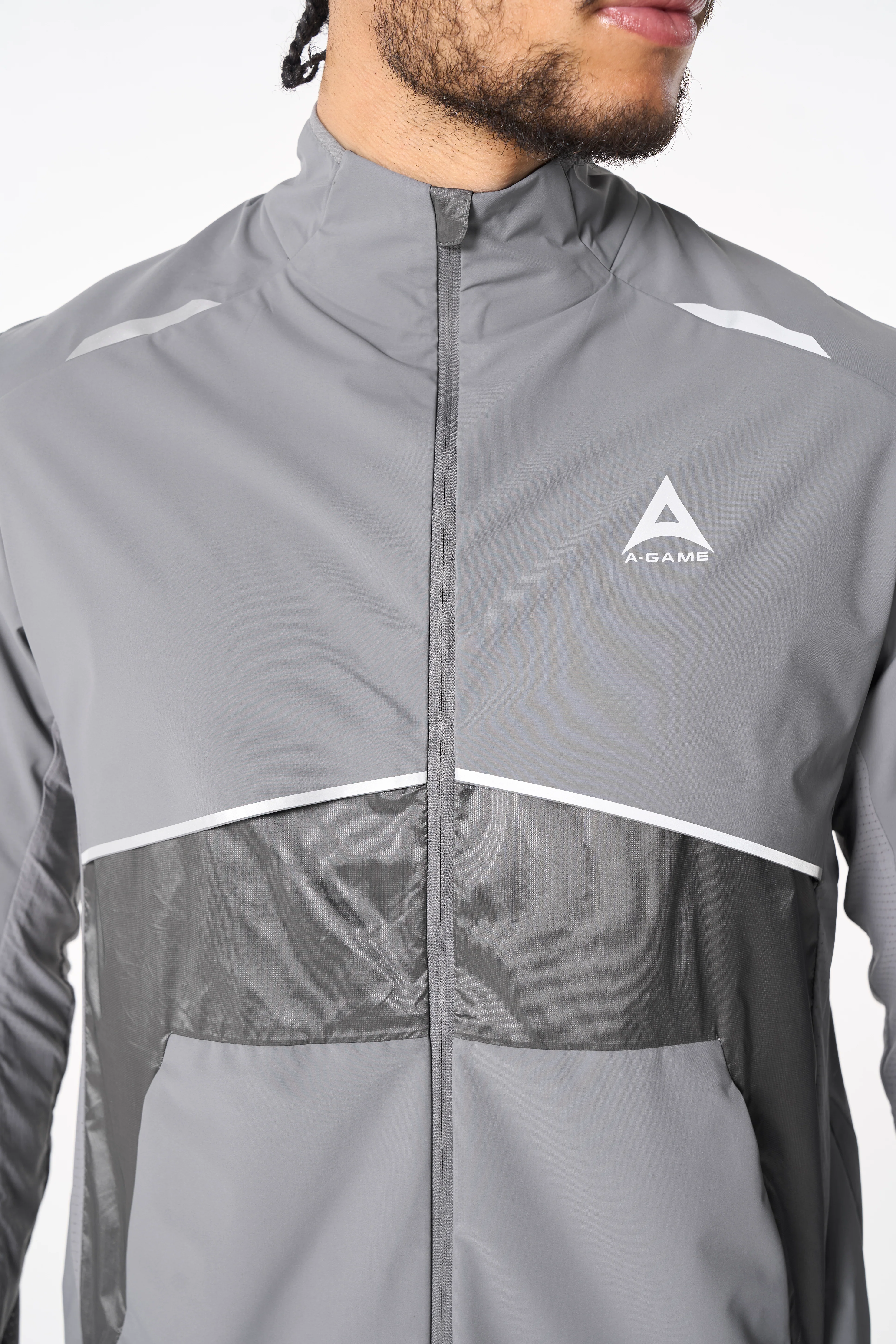 Men's Lightweight Windbreaker Jacket - Dk Grey - Image 5