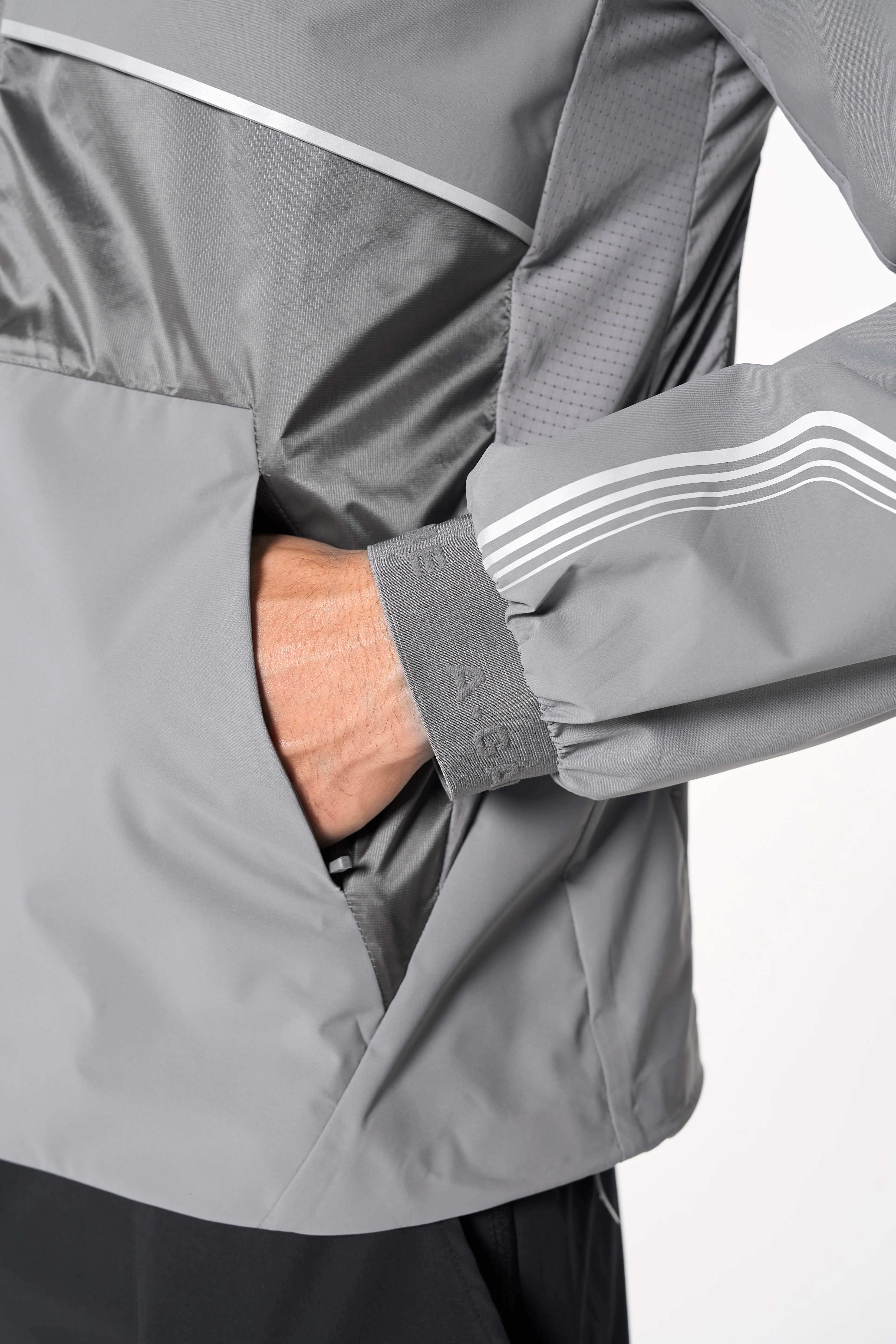 Men's Lightweight Windbreaker Jacket - Dk Grey - Image 6