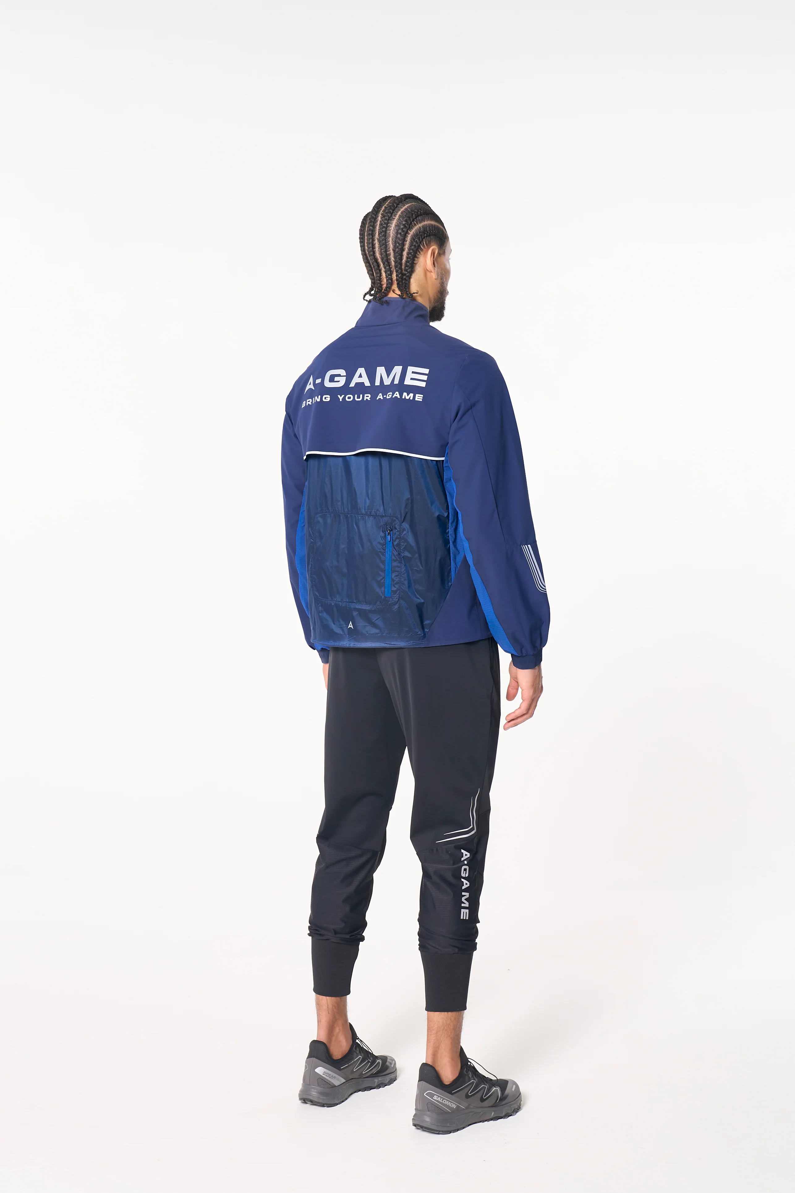 Men's Lightweight Windbreaker Jacket - Navy / Cobalt Blue - Image 3