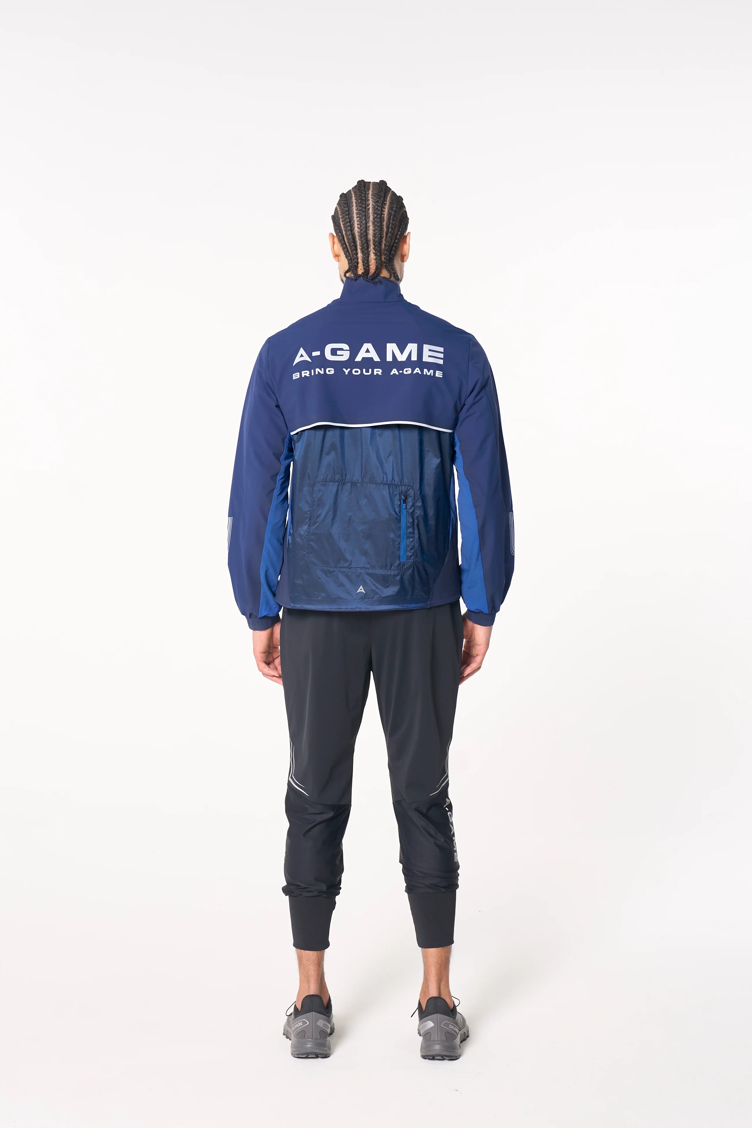 Men's Lightweight Windbreaker Jacket - Navy / Cobalt Blue - Image 4