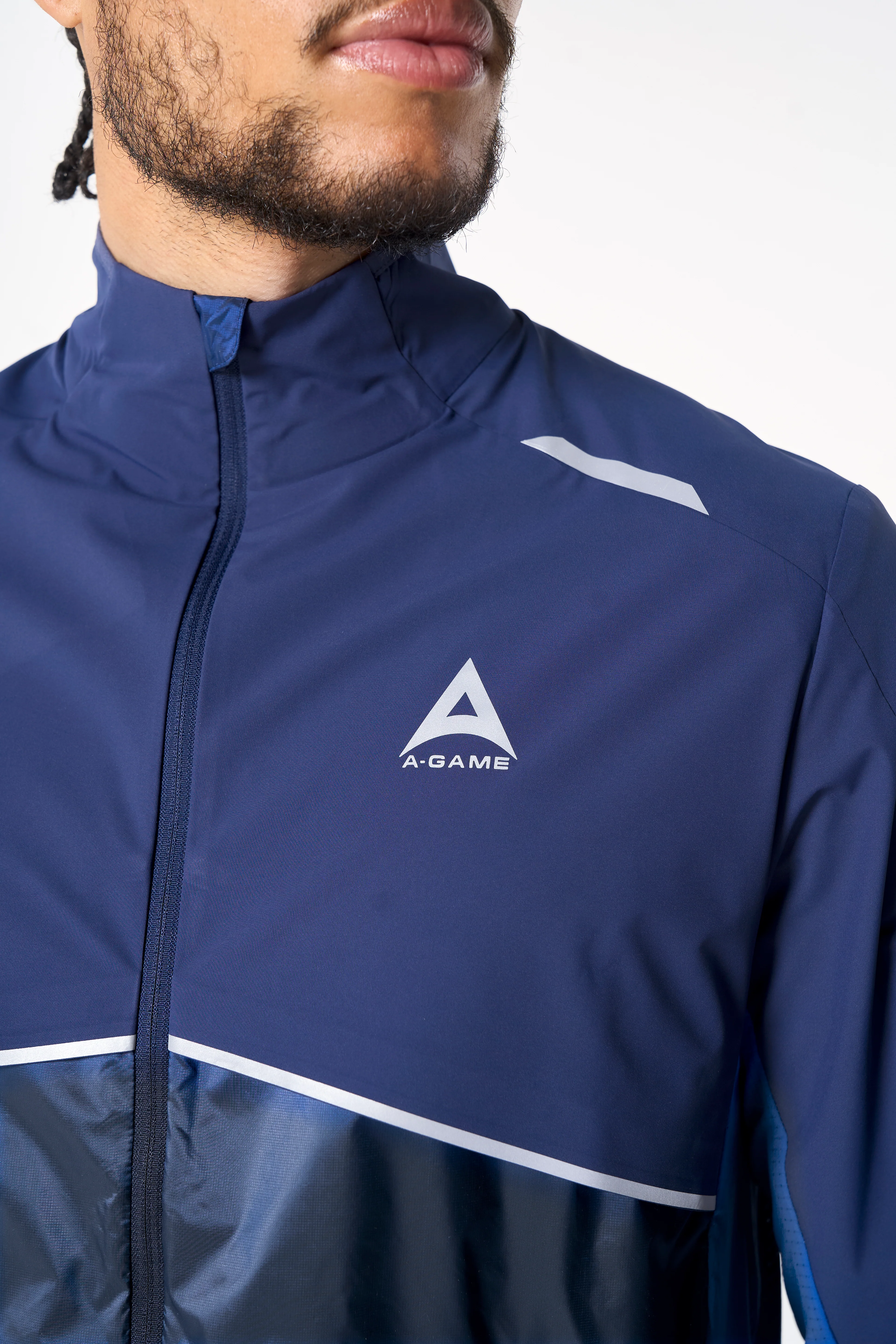 Men's Lightweight Windbreaker Jacket - Navy / Cobalt Blue - Image 5