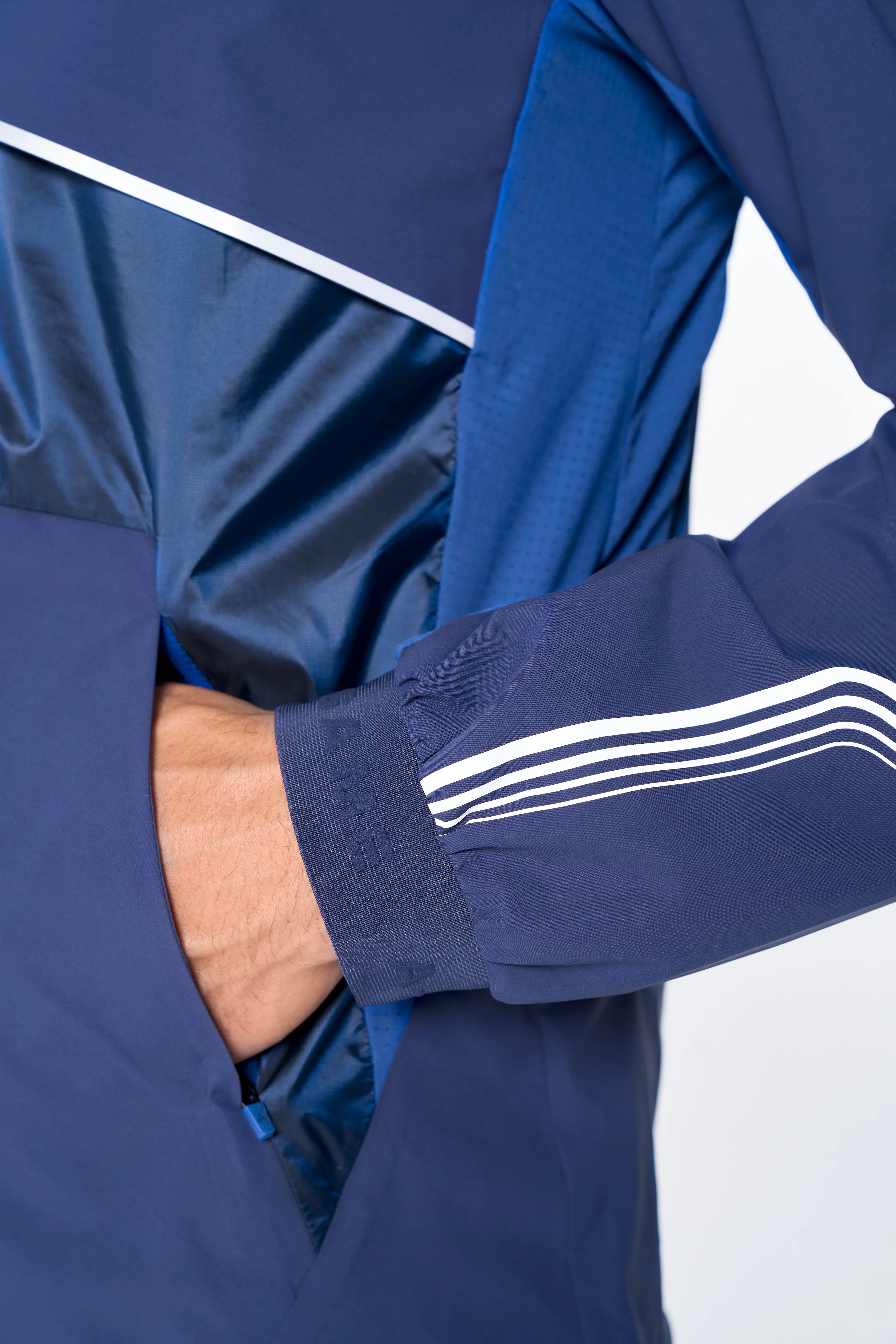 Men's Lightweight Windbreaker Jacket - Navy / Cobalt Blue - Image 6