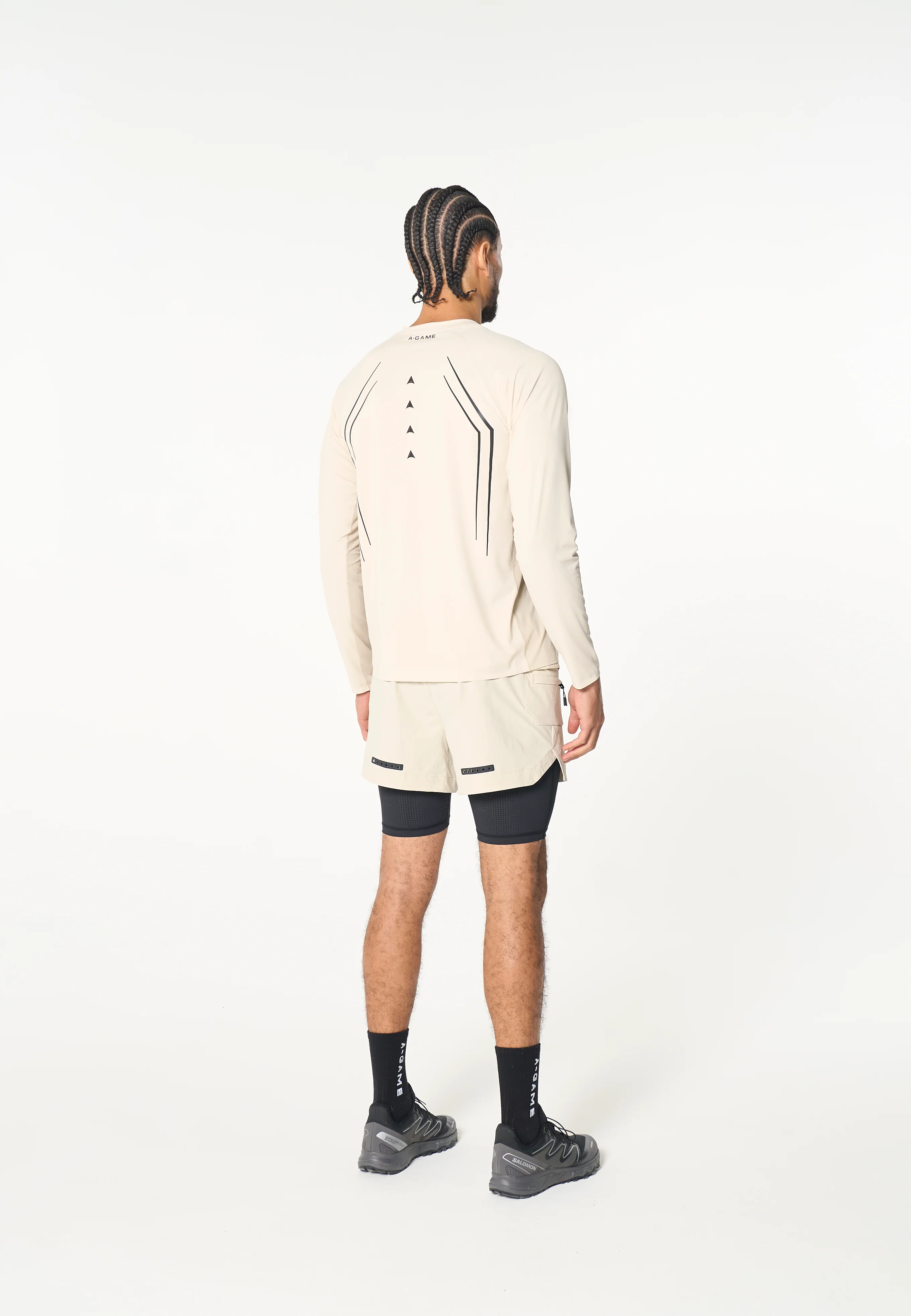 Men's Mesh Long Sleeve T-Shirt - Beige - Image 5
