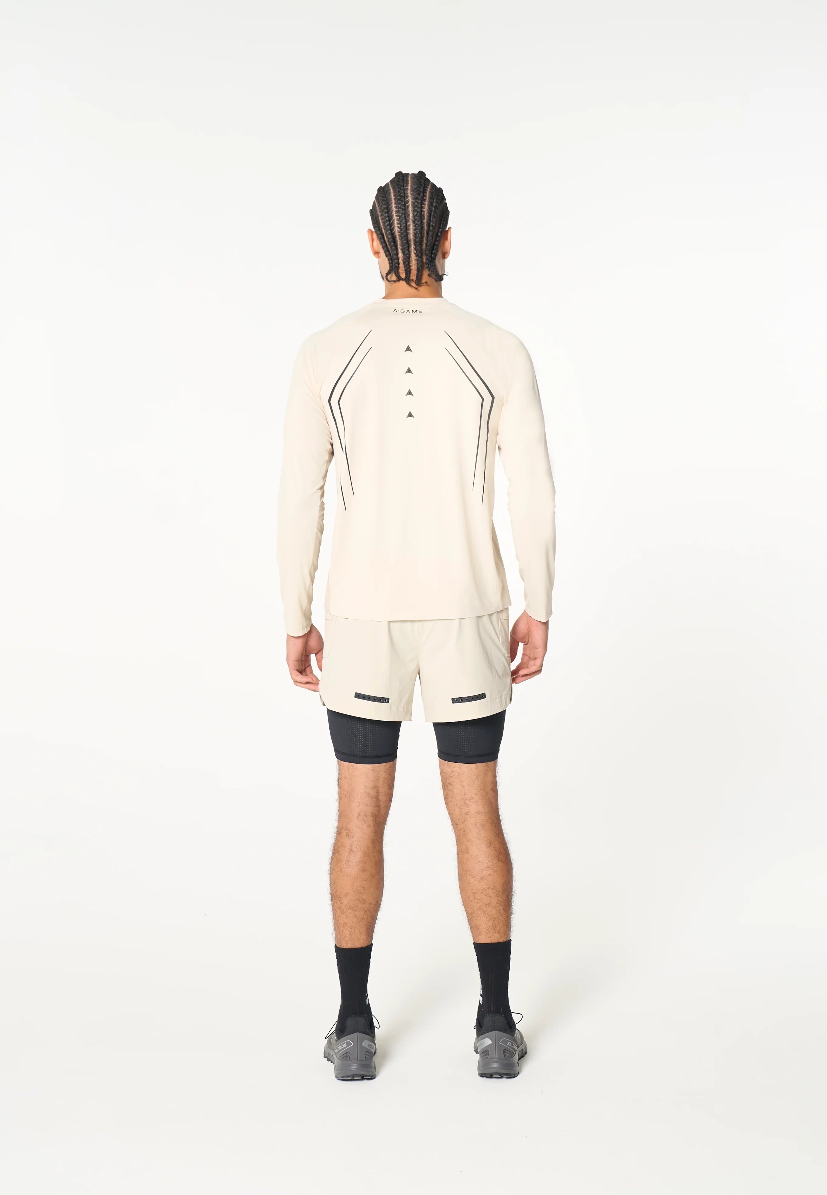Men's Mesh Long Sleeve T-Shirt - Beige - Image 6
