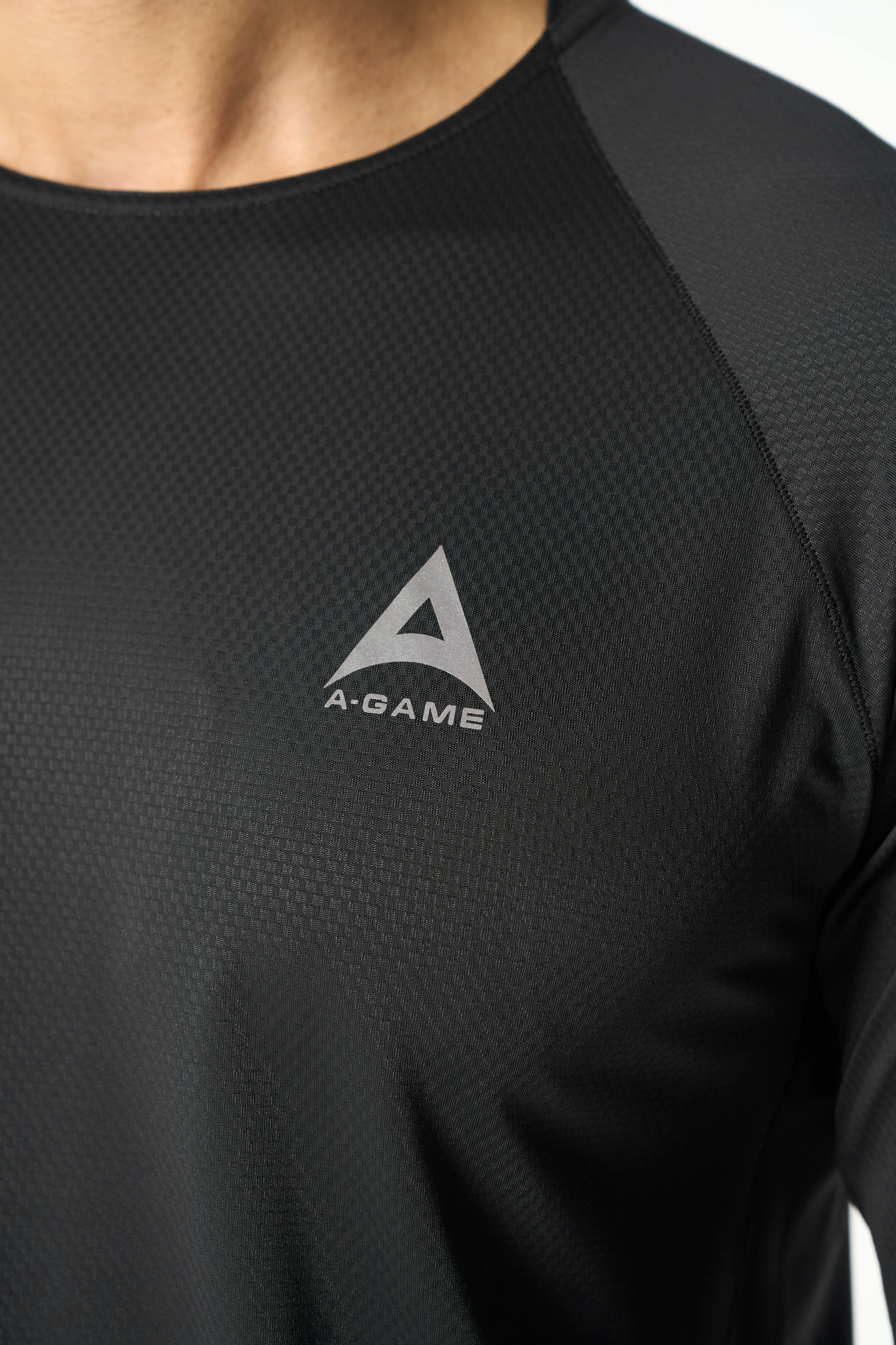 Men's Mesh Long Sleeve T-Shirt - Black - Image 3