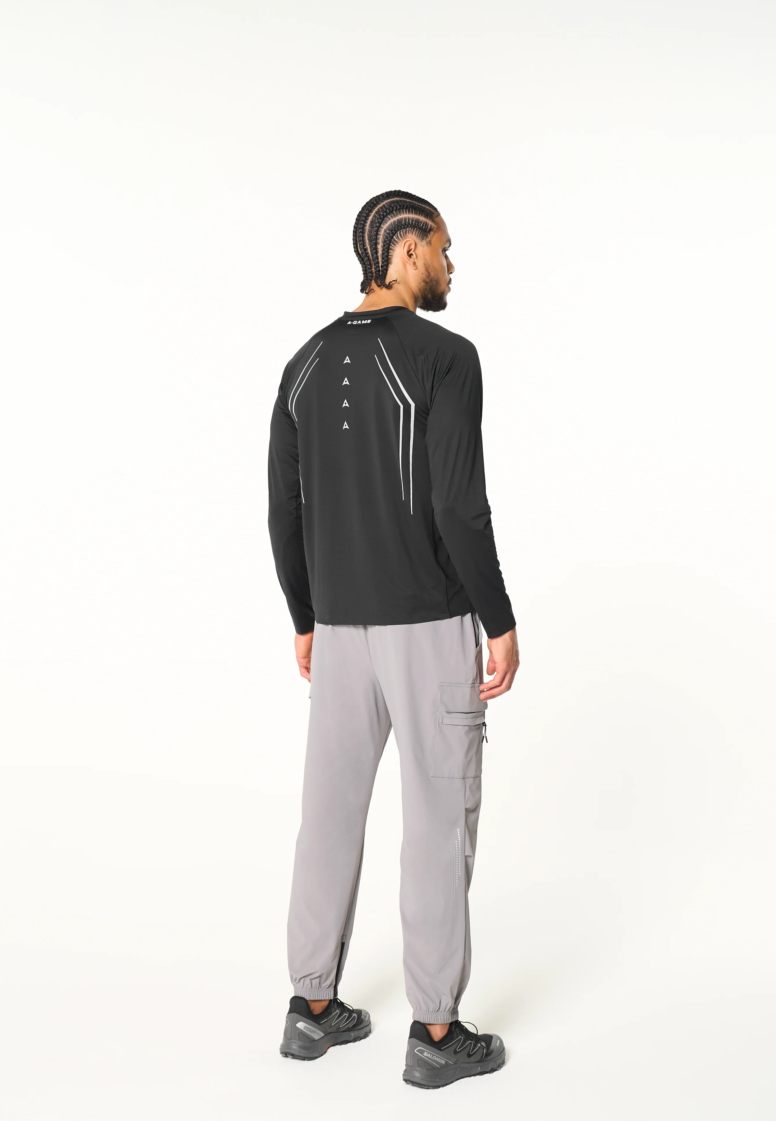 Men's Mesh Long Sleeve T-Shirt - Black - Image 5
