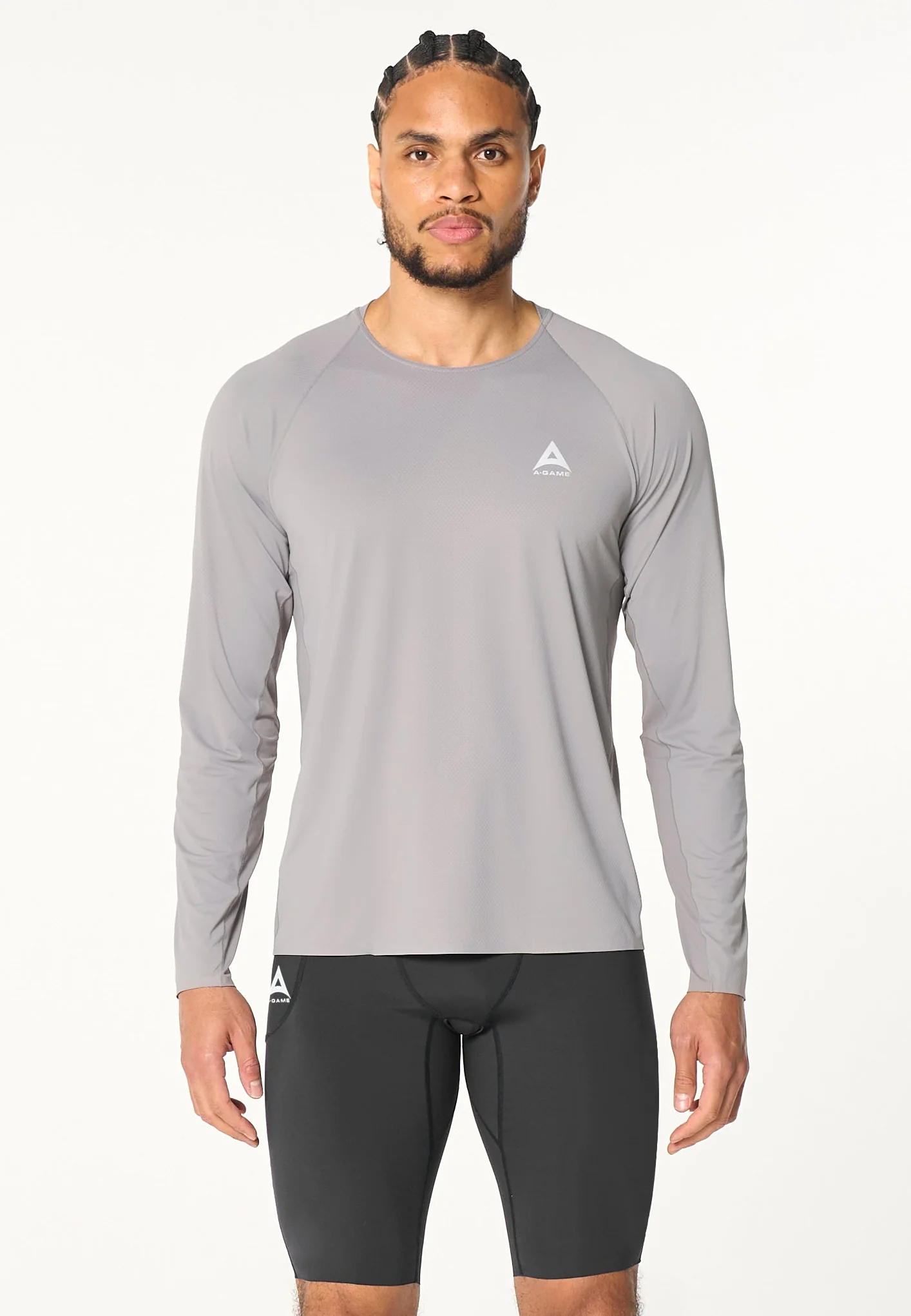 Men's Mesh Long Sleeve T-Shirt - Grey