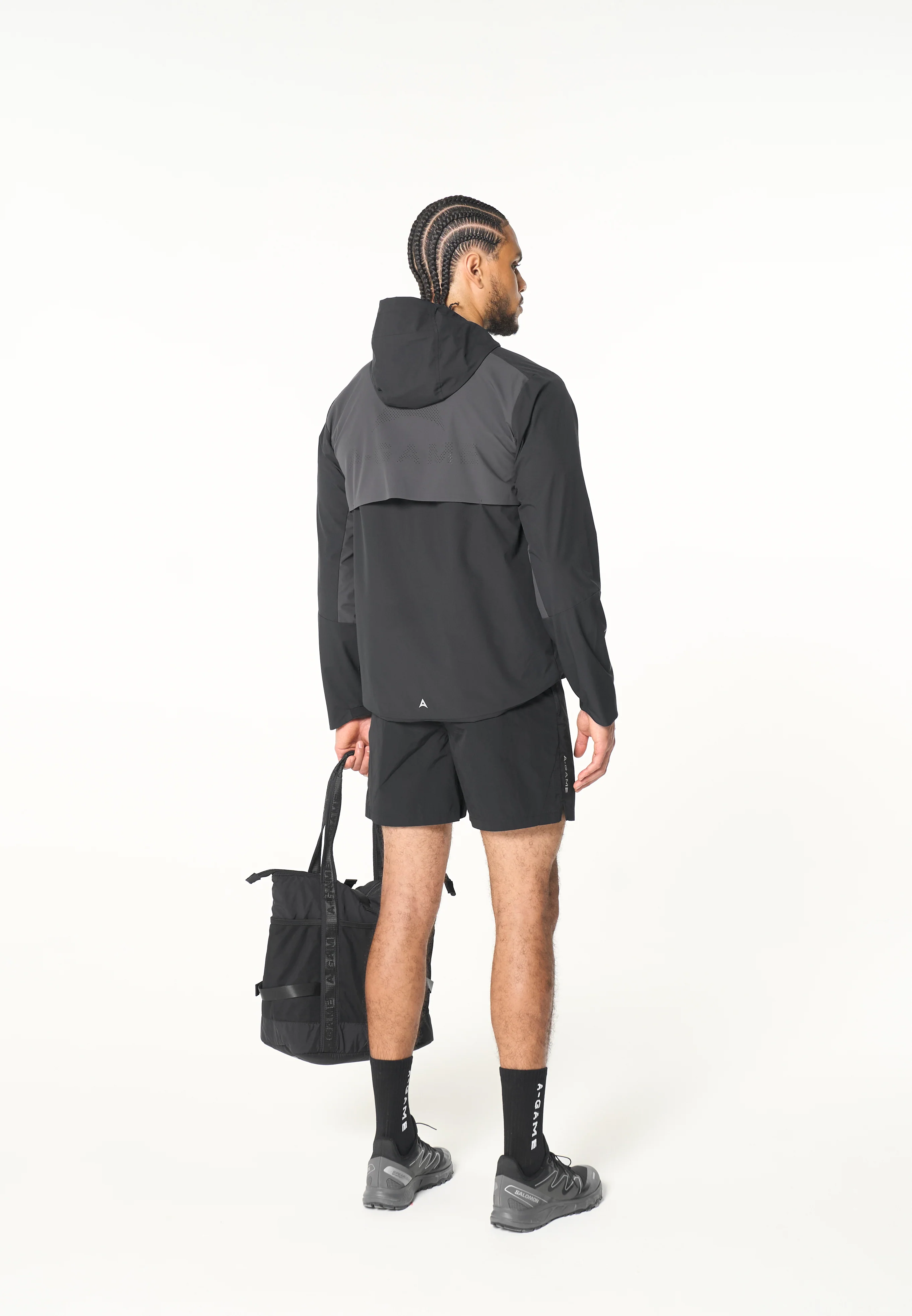 Men's Panelled Lightweight Jacket - Black / Dk Charcoal - Image 10