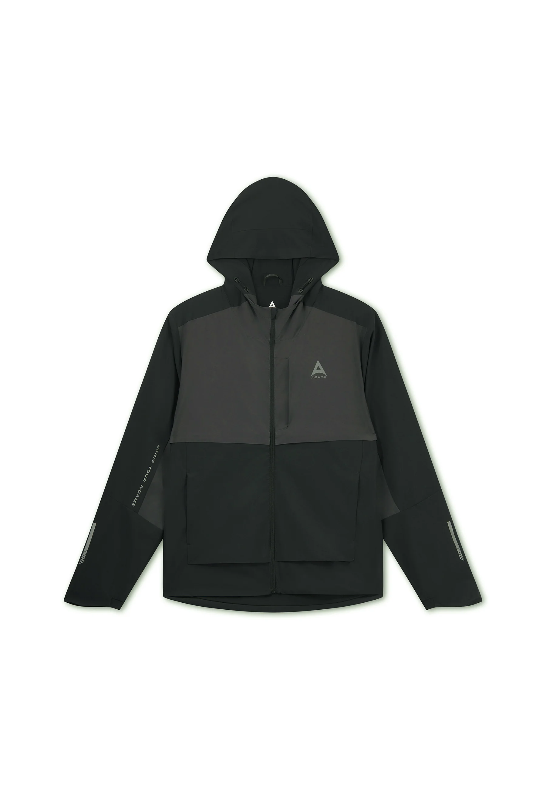 Men's Panelled Lightweight Jacket - Black / Dk Charcoal - Image 12