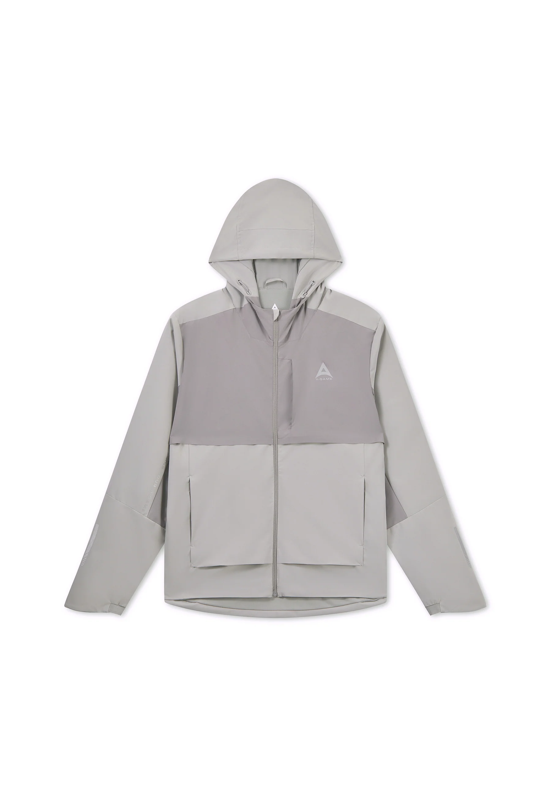 Men's Panelled Lightweight Jacket - Grey / Dk Grey - Image 8