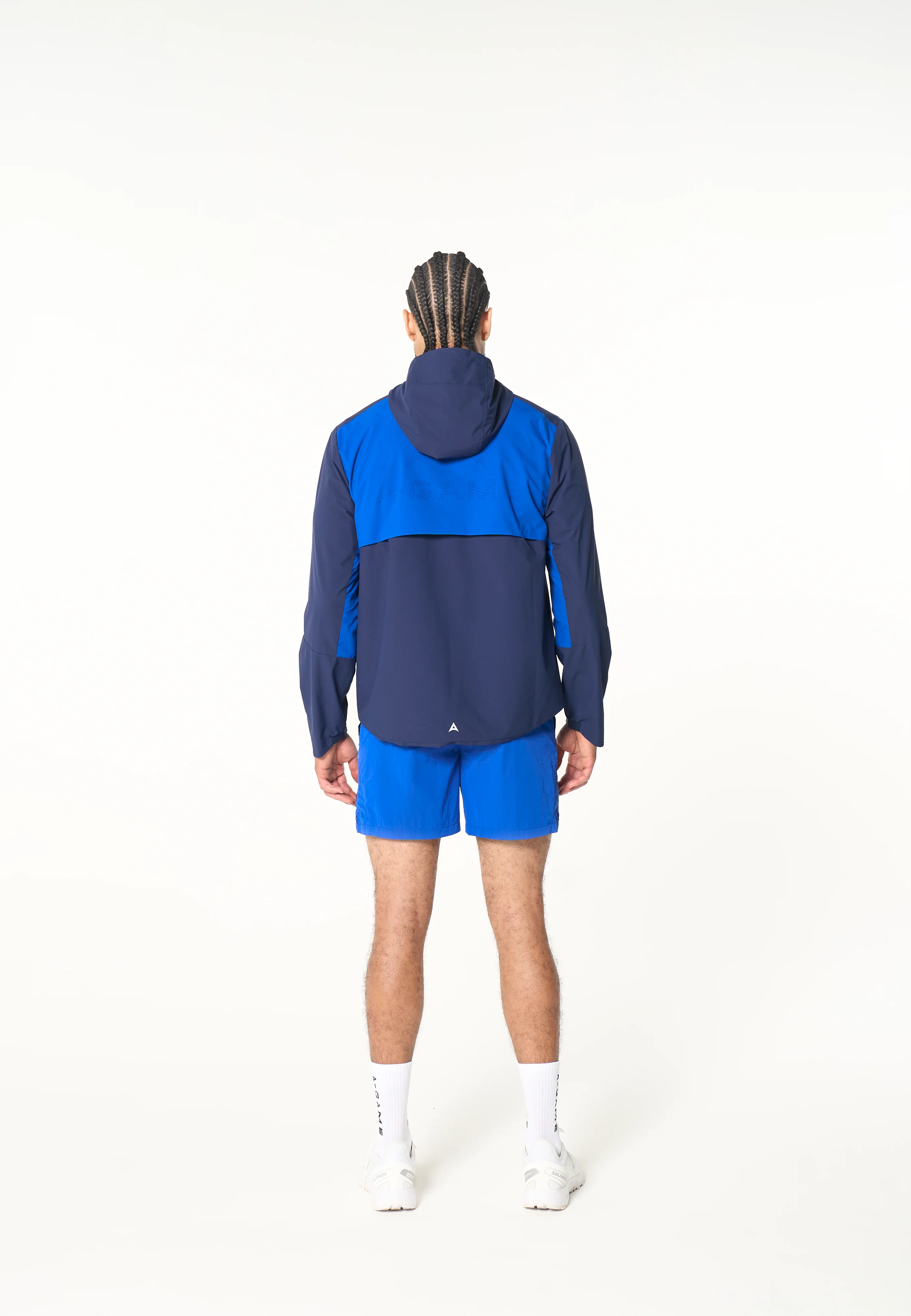 Men's Panelled Lightweight Jacket - Navy / Cobalt Blue - Image 5
