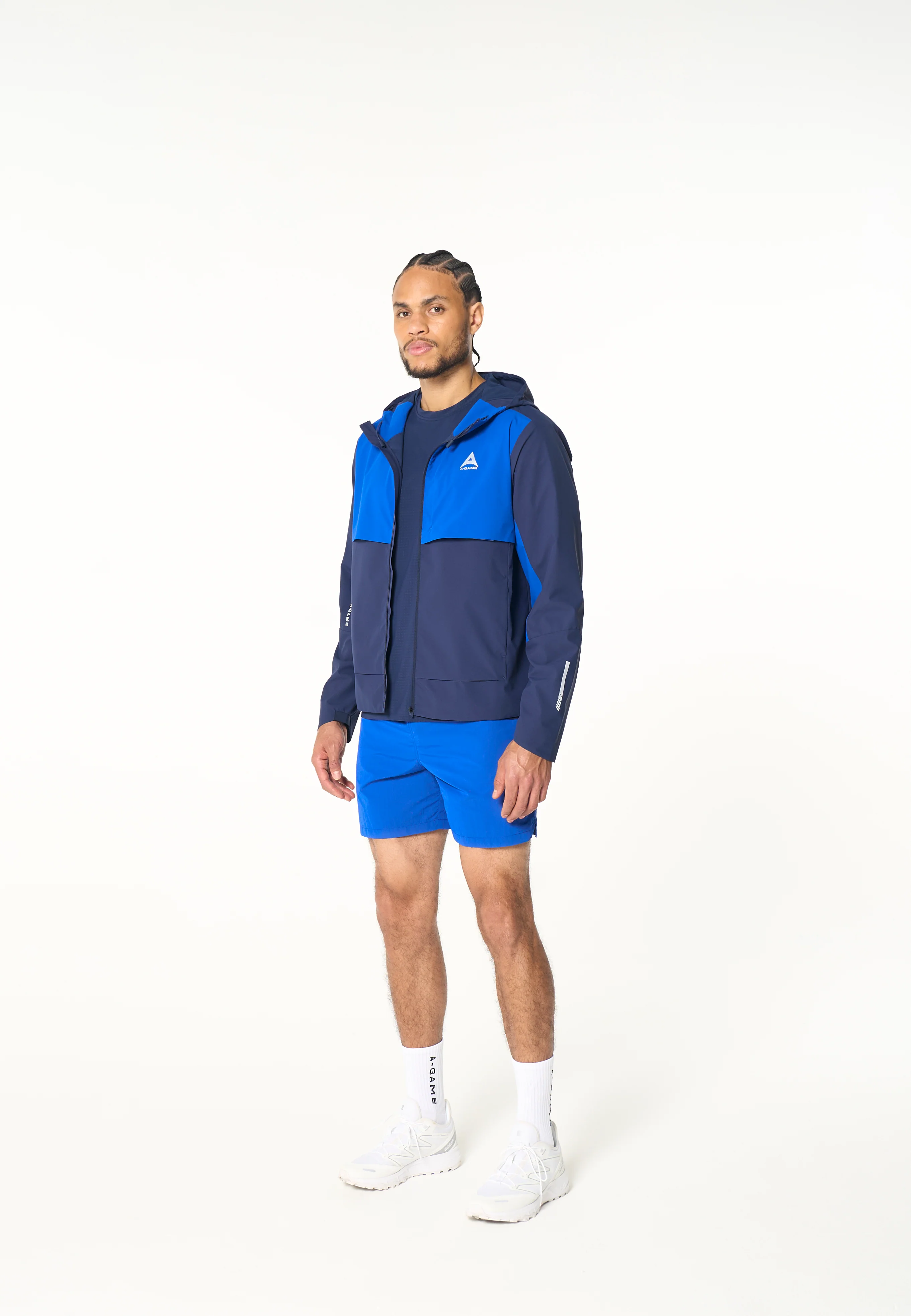 Men's Panelled Lightweight Jacket - Navy / Cobalt Blue - Image 6
