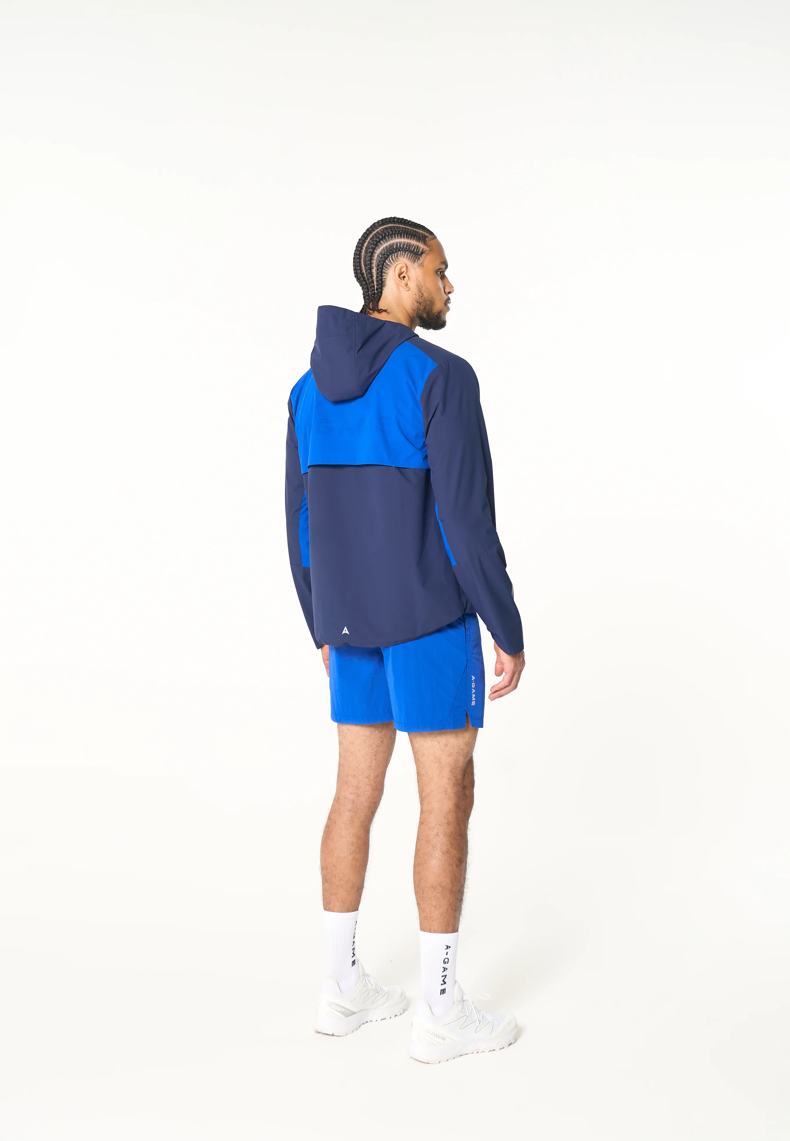 Men's Panelled Lightweight Jacket - Navy / Cobalt Blue - Image 7