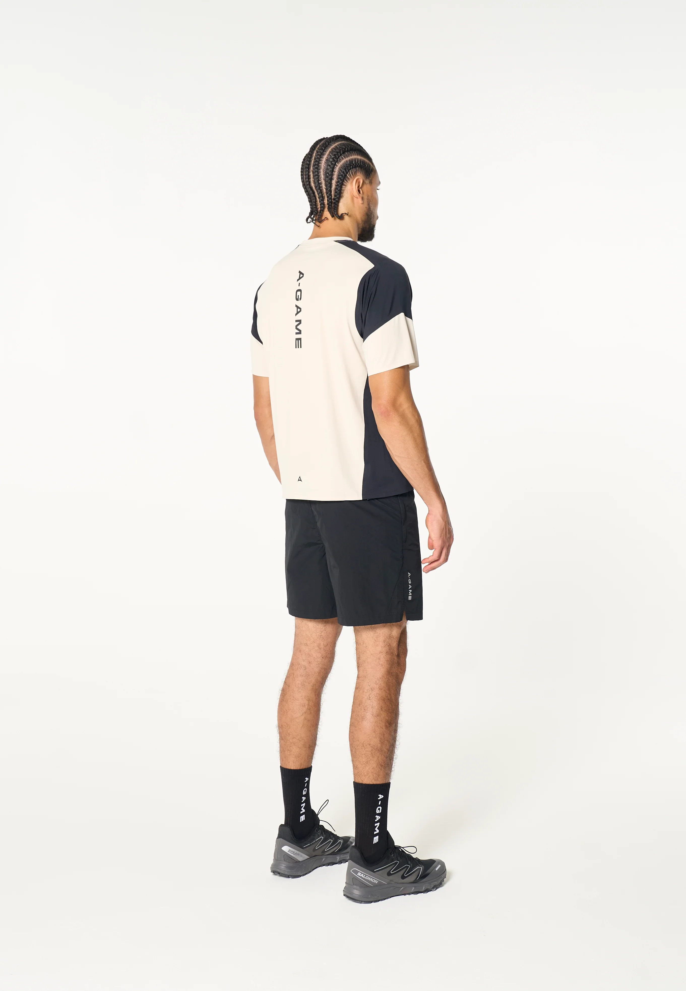 Men's Mesh T-Shirt - Beige / Black - Image 6