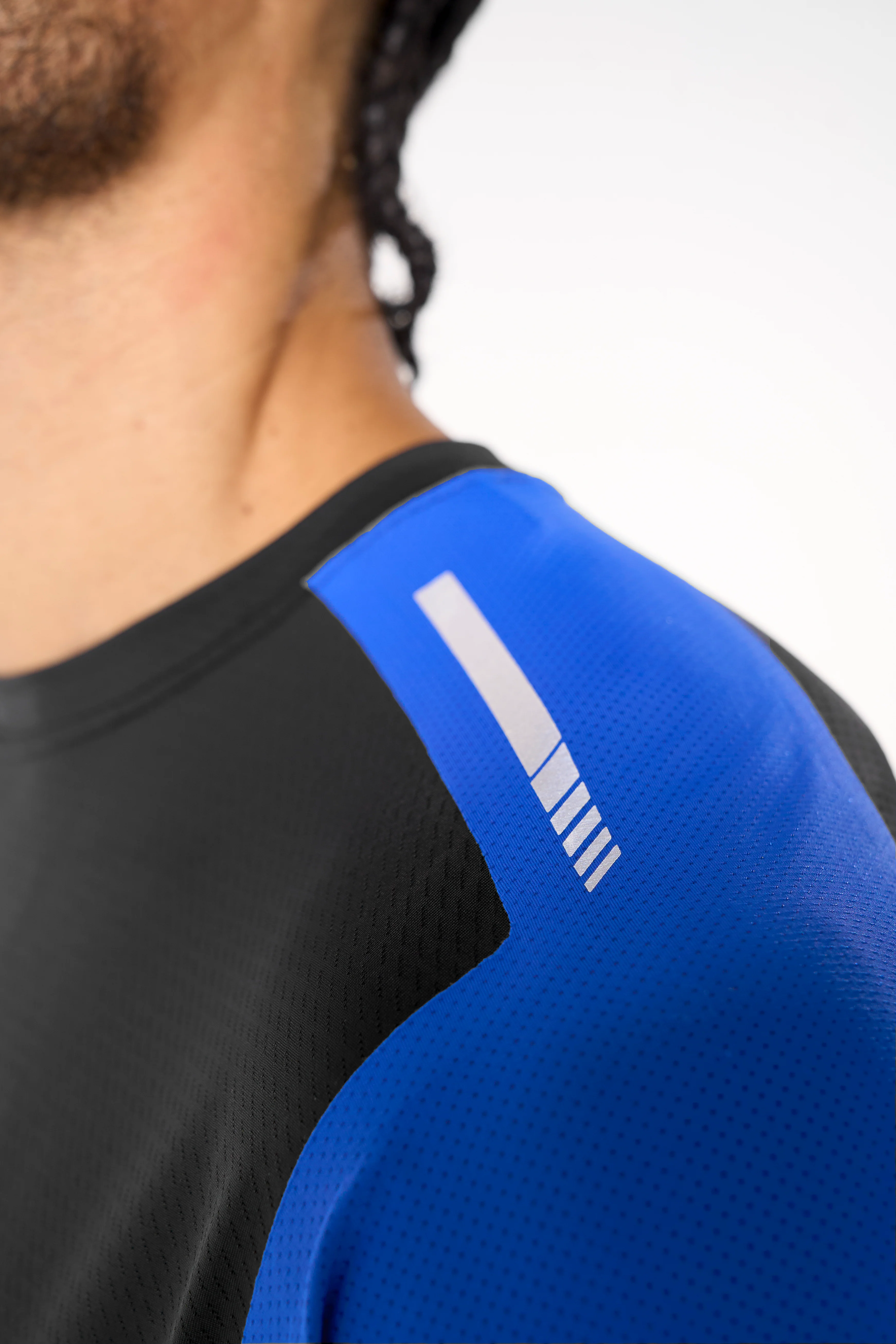 Men's Mesh T-Shirt - Black / Cobalt Blue - Image 2