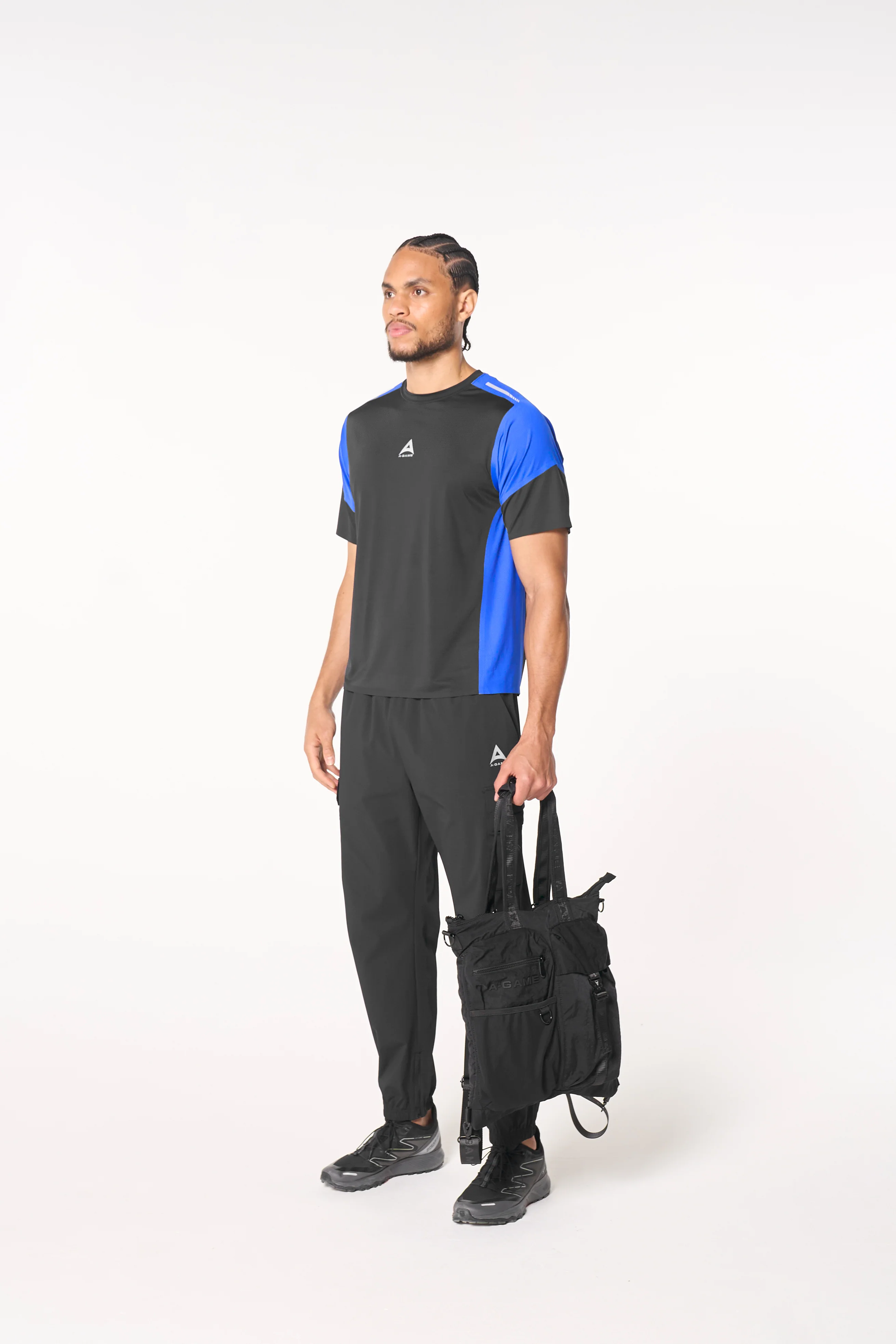 Men's Mesh T-Shirt - Black / Cobalt Blue - Image 6