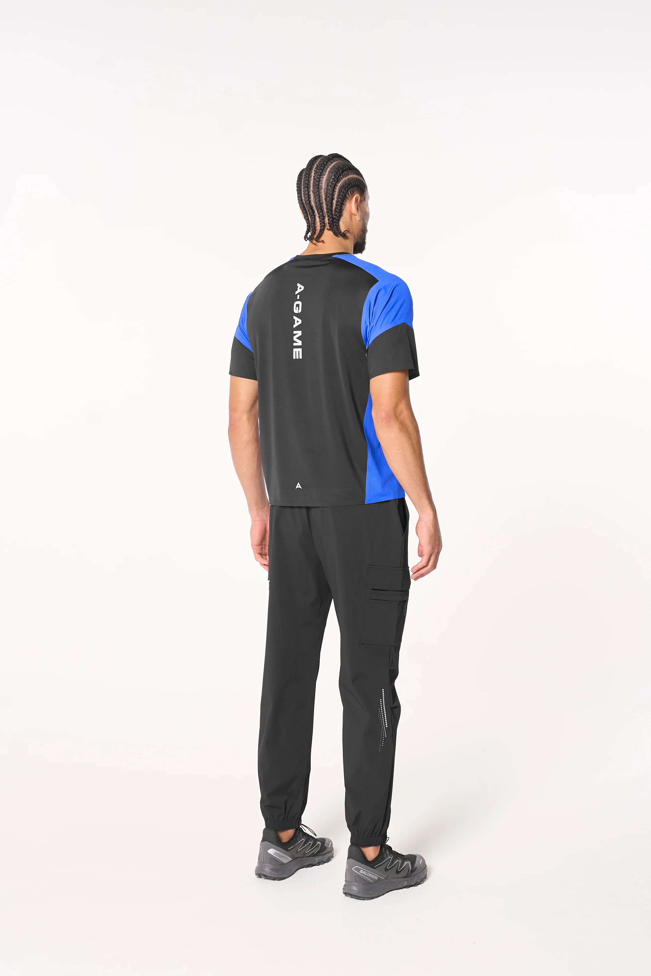 Men's Mesh T-Shirt - Black / Cobalt Blue - Image 7