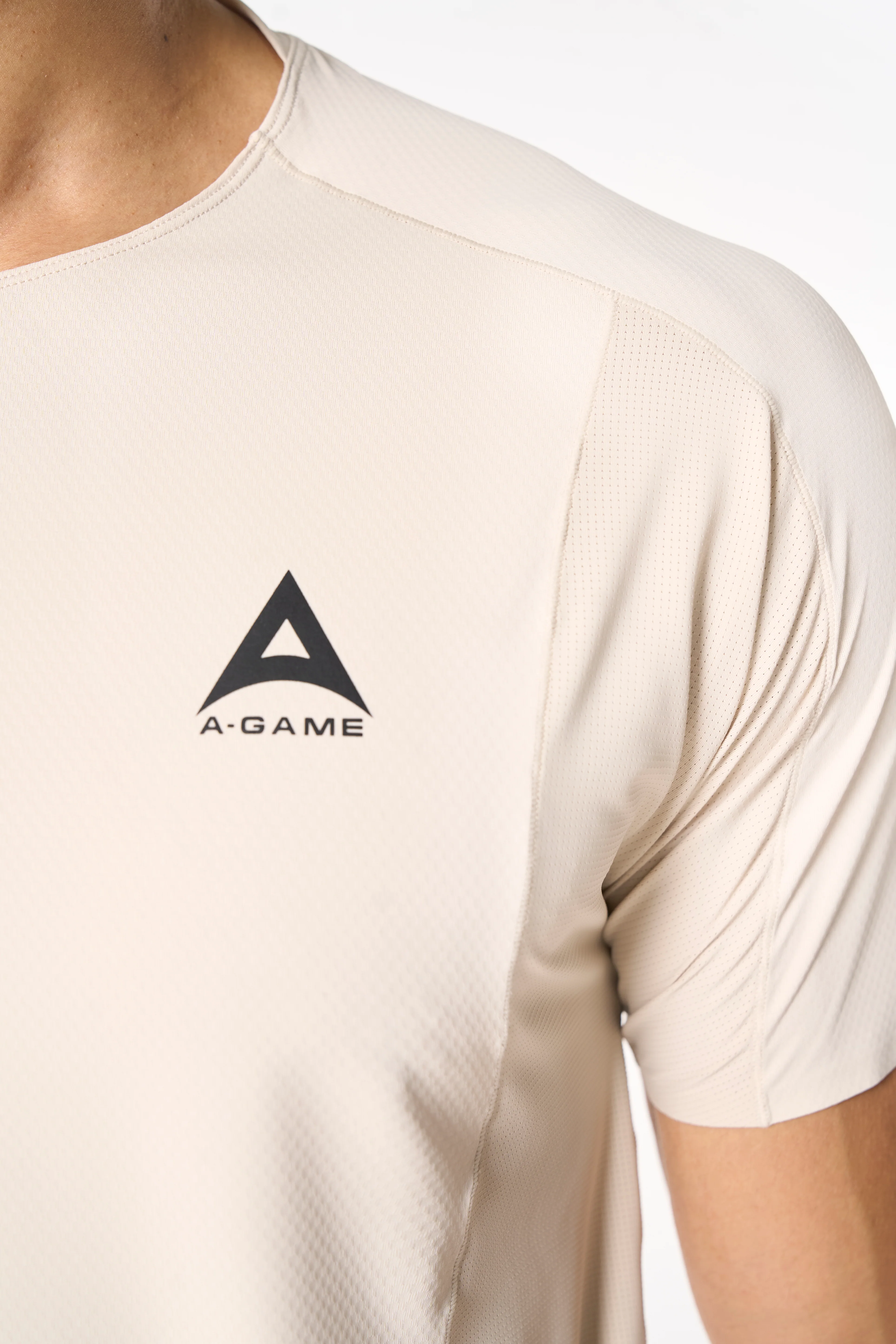 Men's Mesh Performance T-Shirt - Beige - Image 3