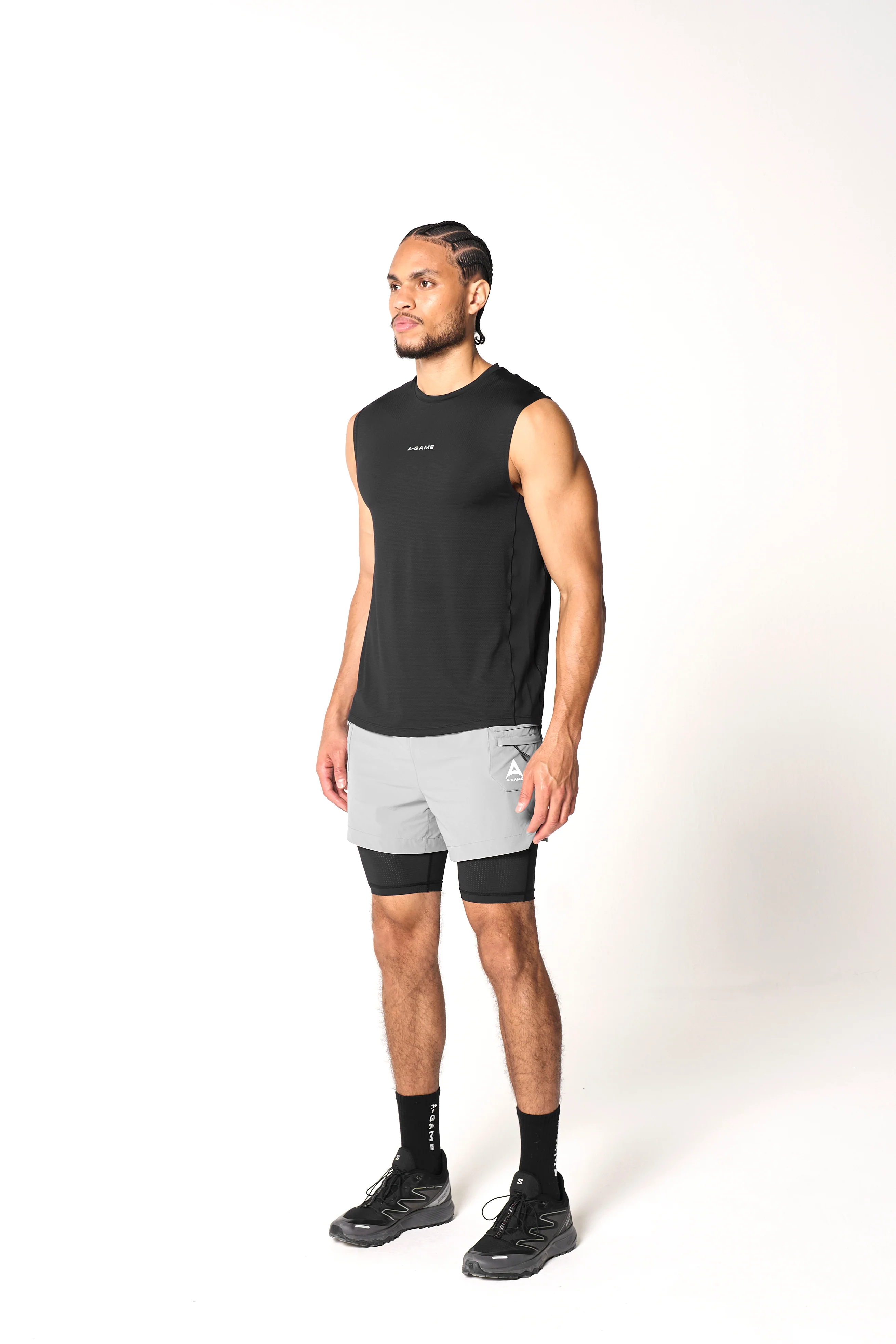Men's Mesh Panelled Tank - Black - Image 4