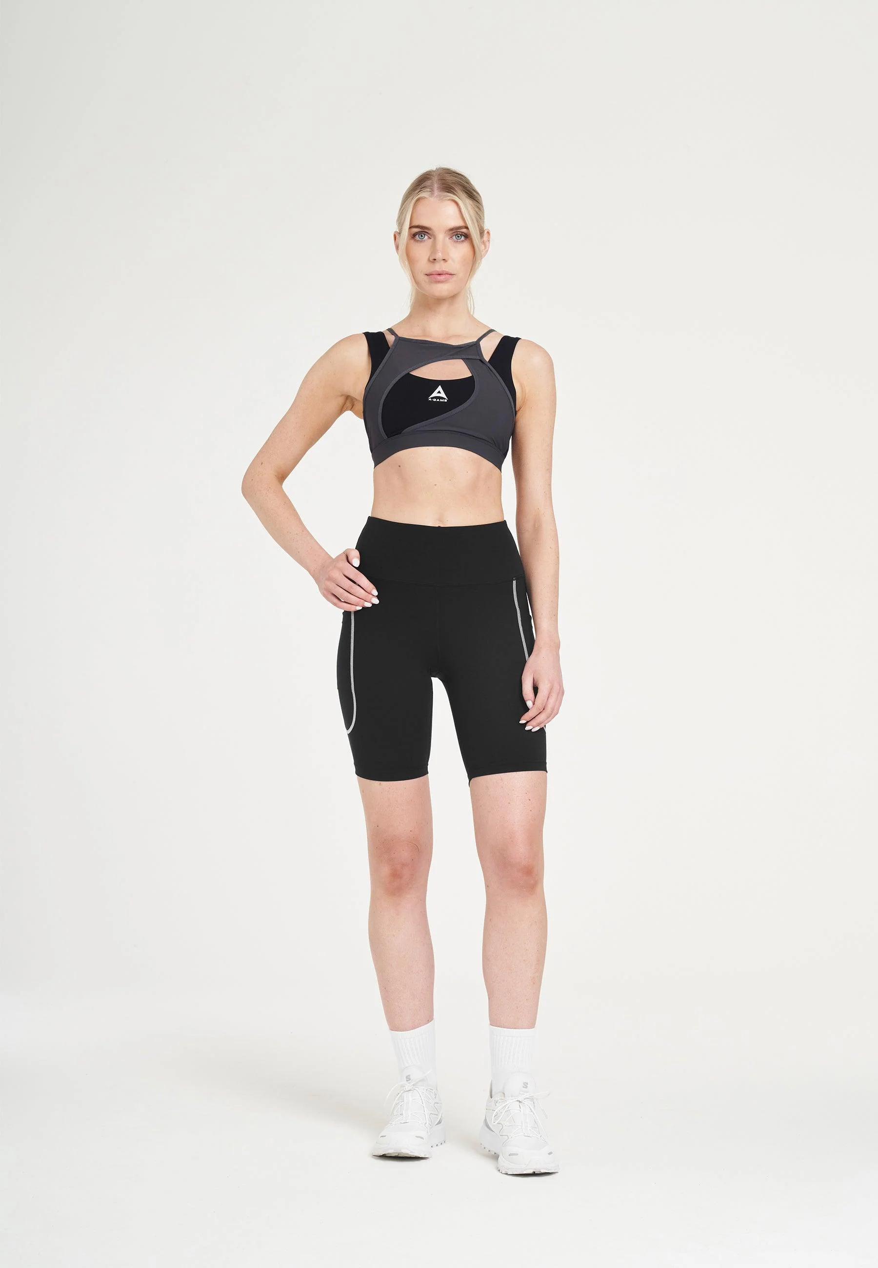 Women's High Rise Biker Shorts - Black - Image 3