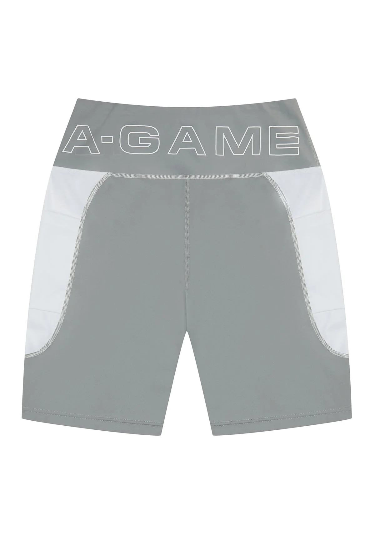 Women's High Rise Biker Shorts - White/Grey - Image 5
